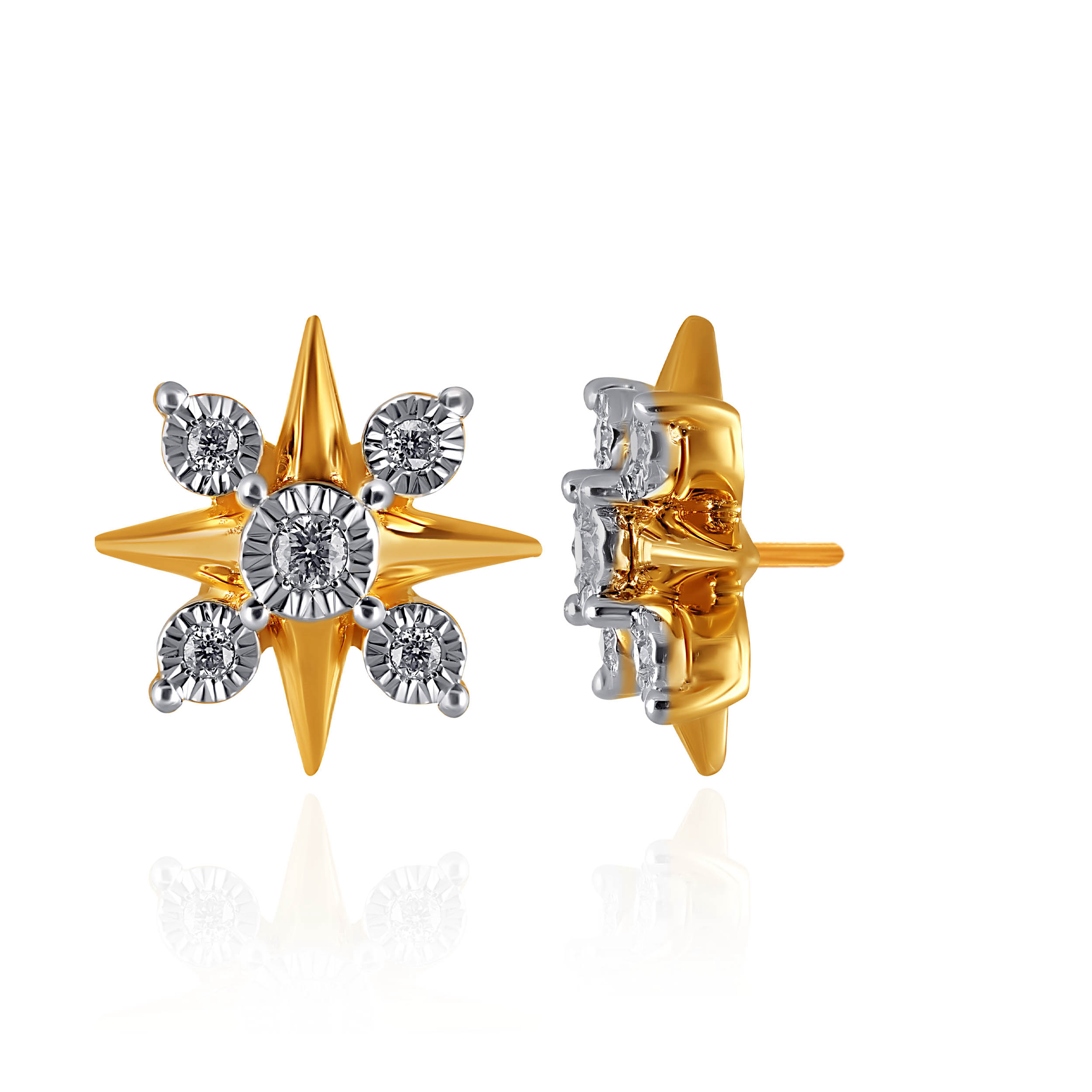 Luna Burst Diamond Studs - Senco Gold and Diamonds