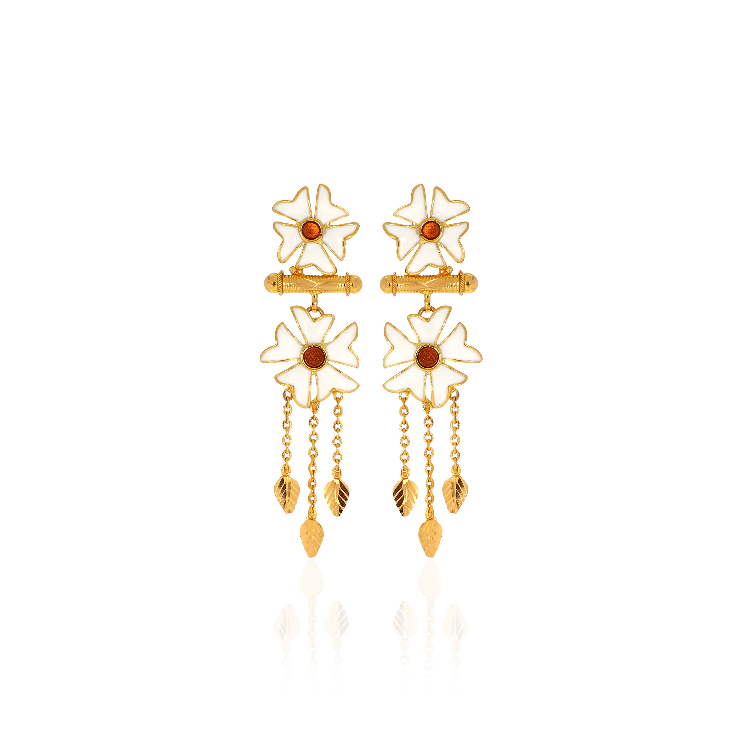 22K Yellow Gold Drop Earrings-GP-D000783654 - Senco Gold and Diamonds