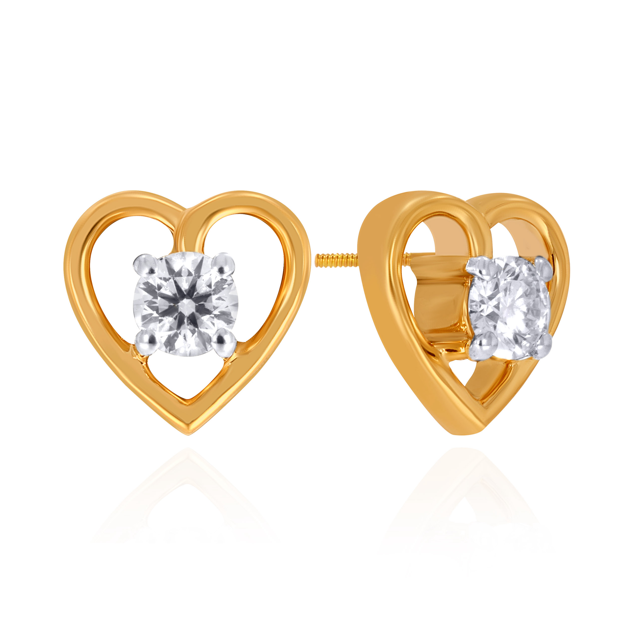 Amora Heart Diamond Studs - Senco Gold and Diamonds