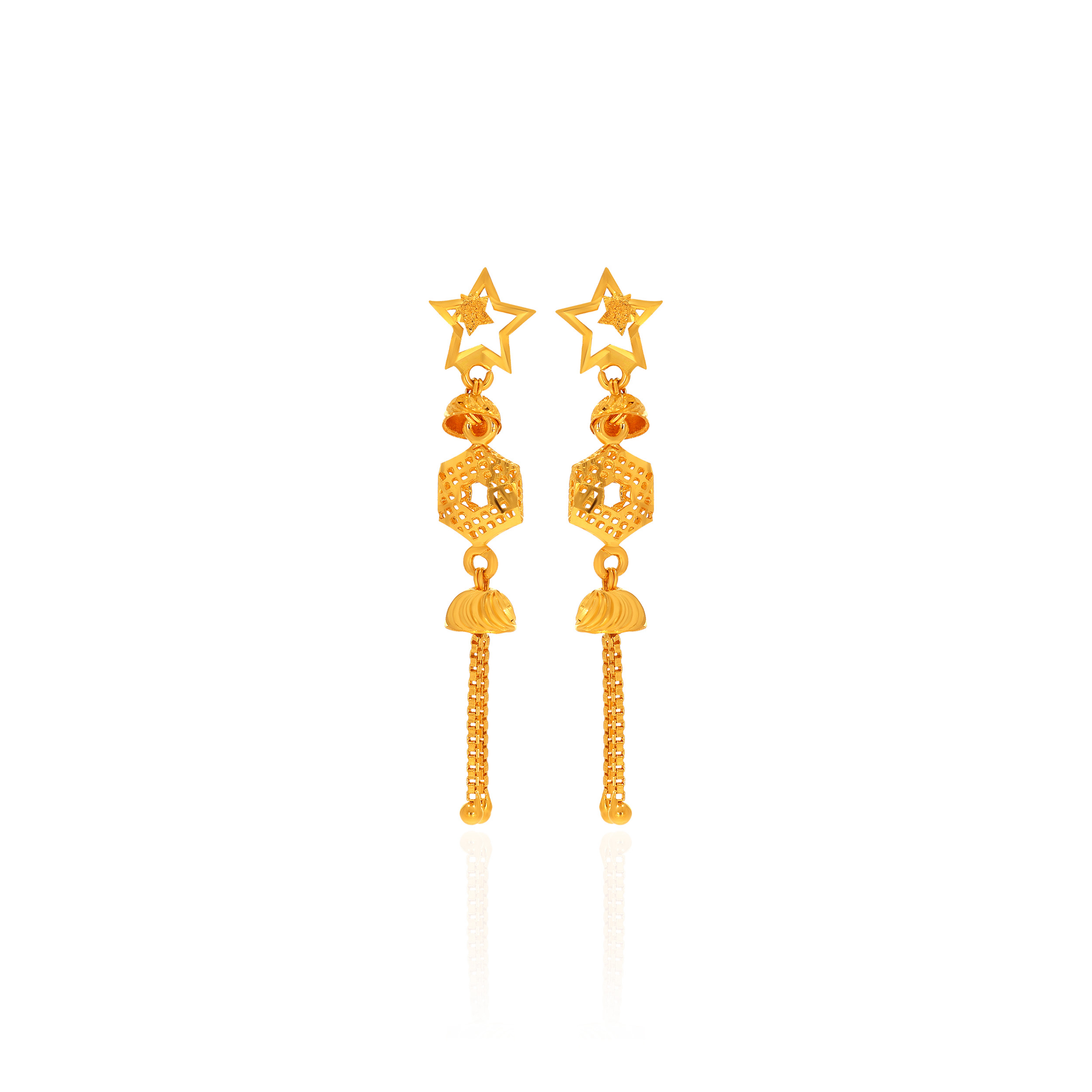 22K Yellow Gold Gold Drop Earrings-GP-D000764367 - Senco Gold and Diamonds