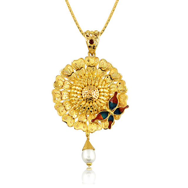 Butterfly Bloom Gold Pendant - Senco Gold and Diamonds