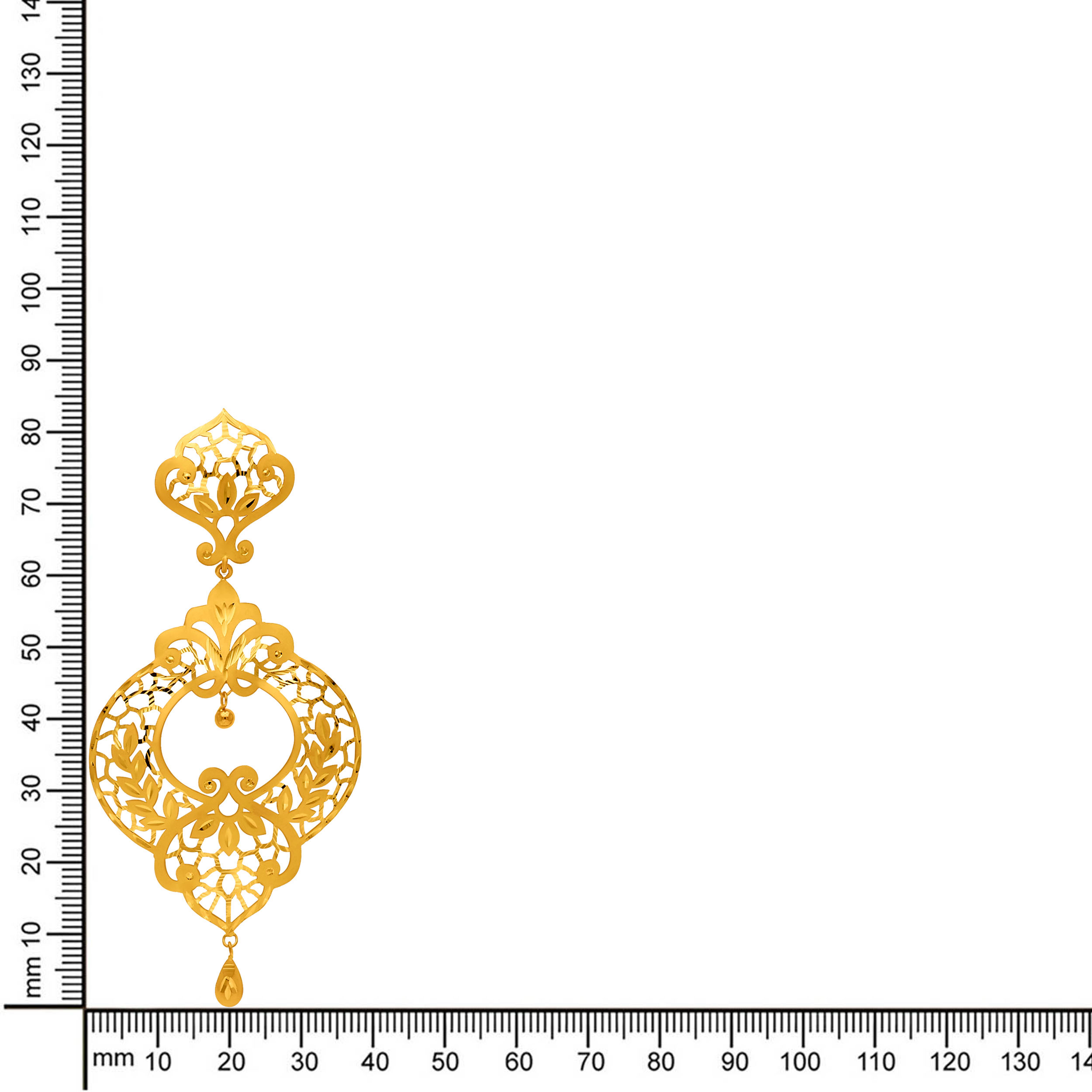 22K Yellow Gold Drop Earrings-GP-SAD0005015 - Senco Gold and Diamonds