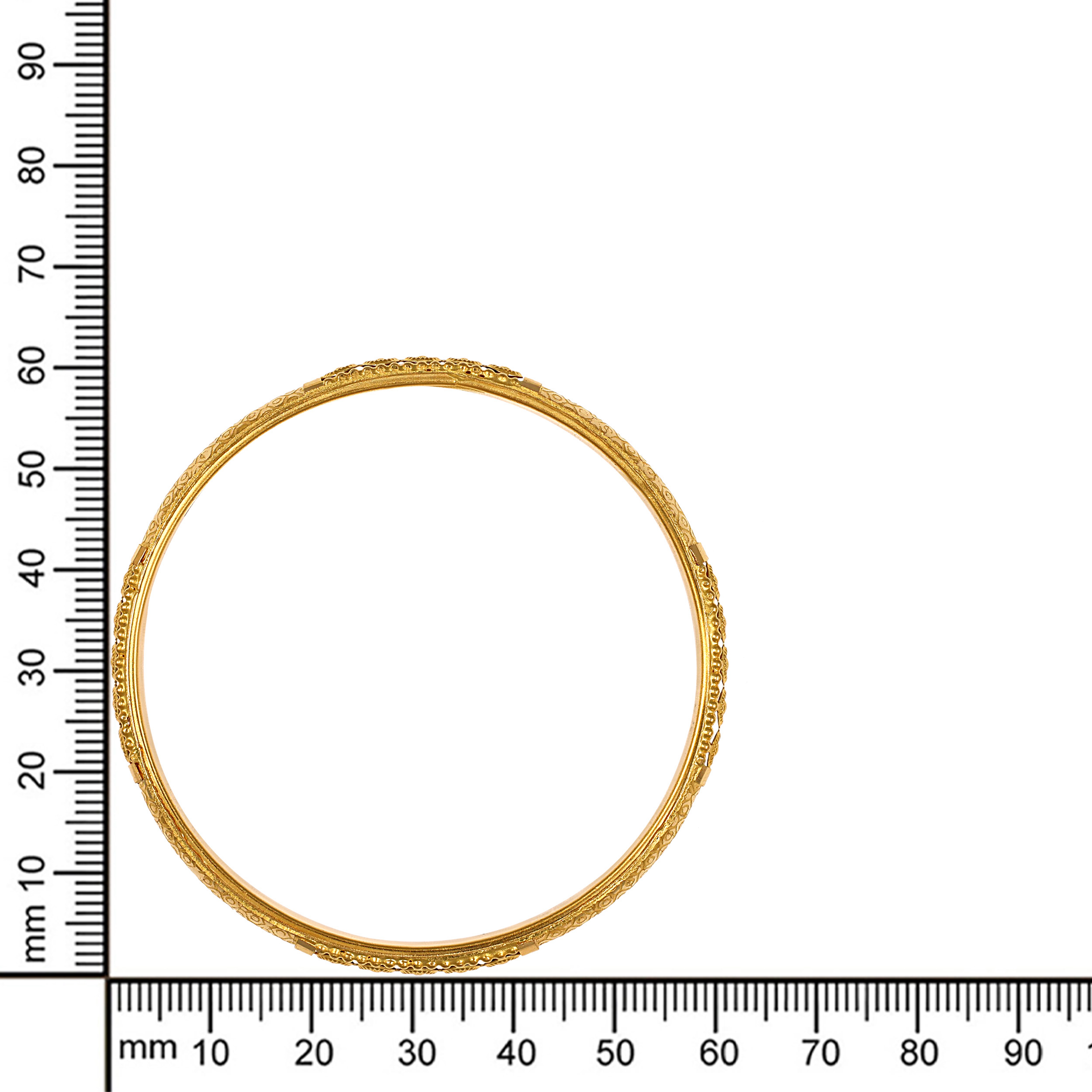 Ethnic Engravings Plain Gold Bangle - Senco Gold and Diamonds
