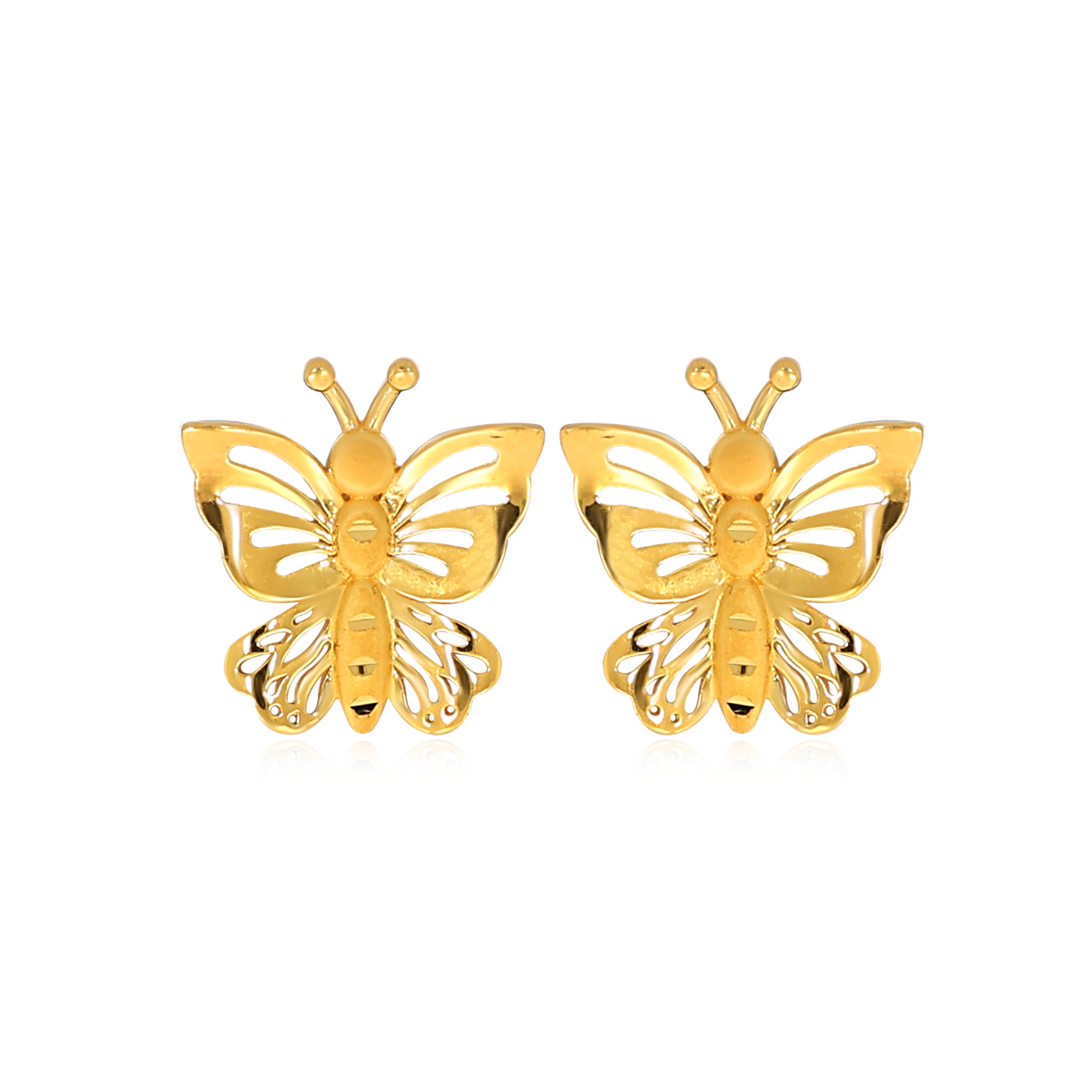 Minimal Mariposa Gold Studs - Senco Gold and Diamonds