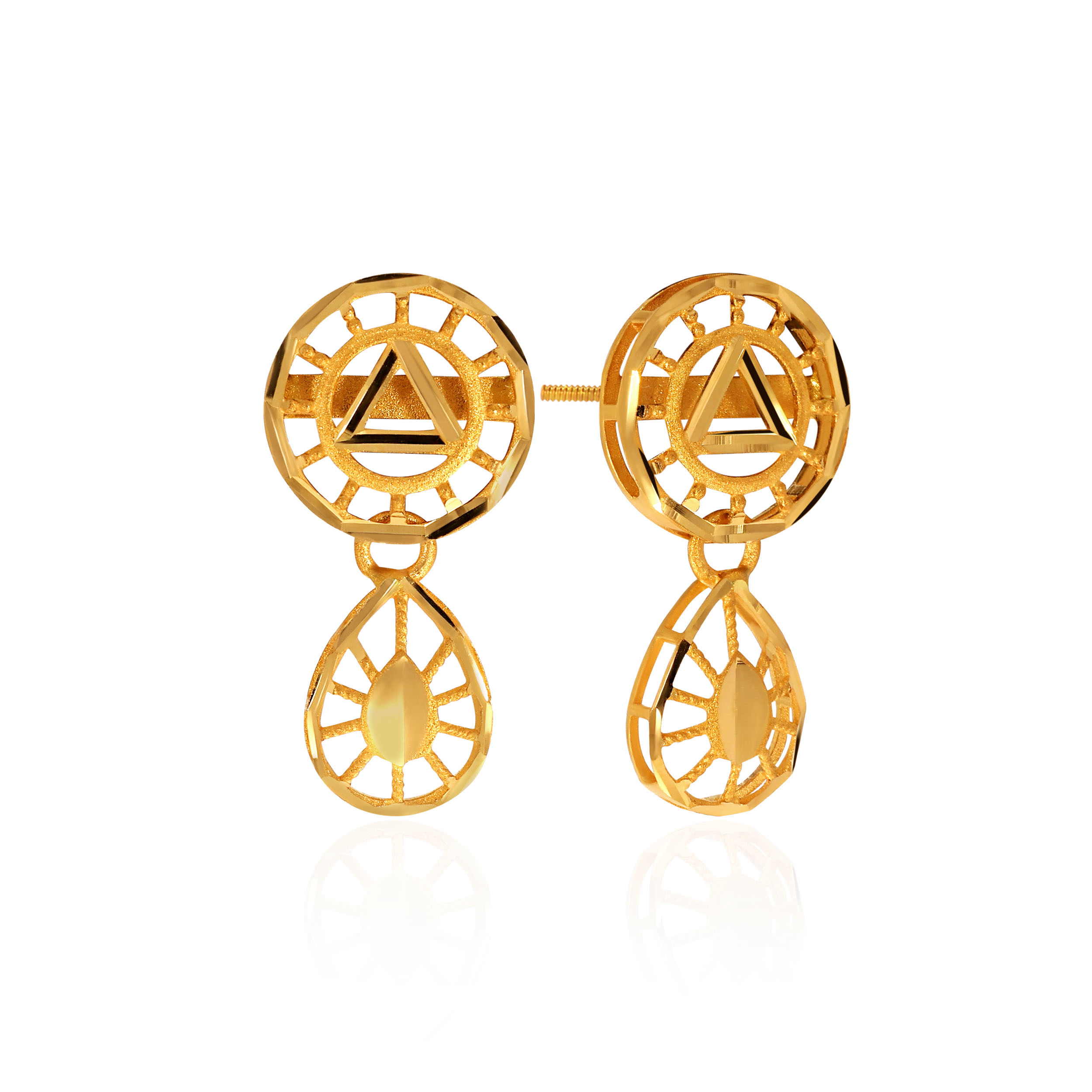 Classy Enchant Gold Drop Earrings - Senco Gold and Diamonds