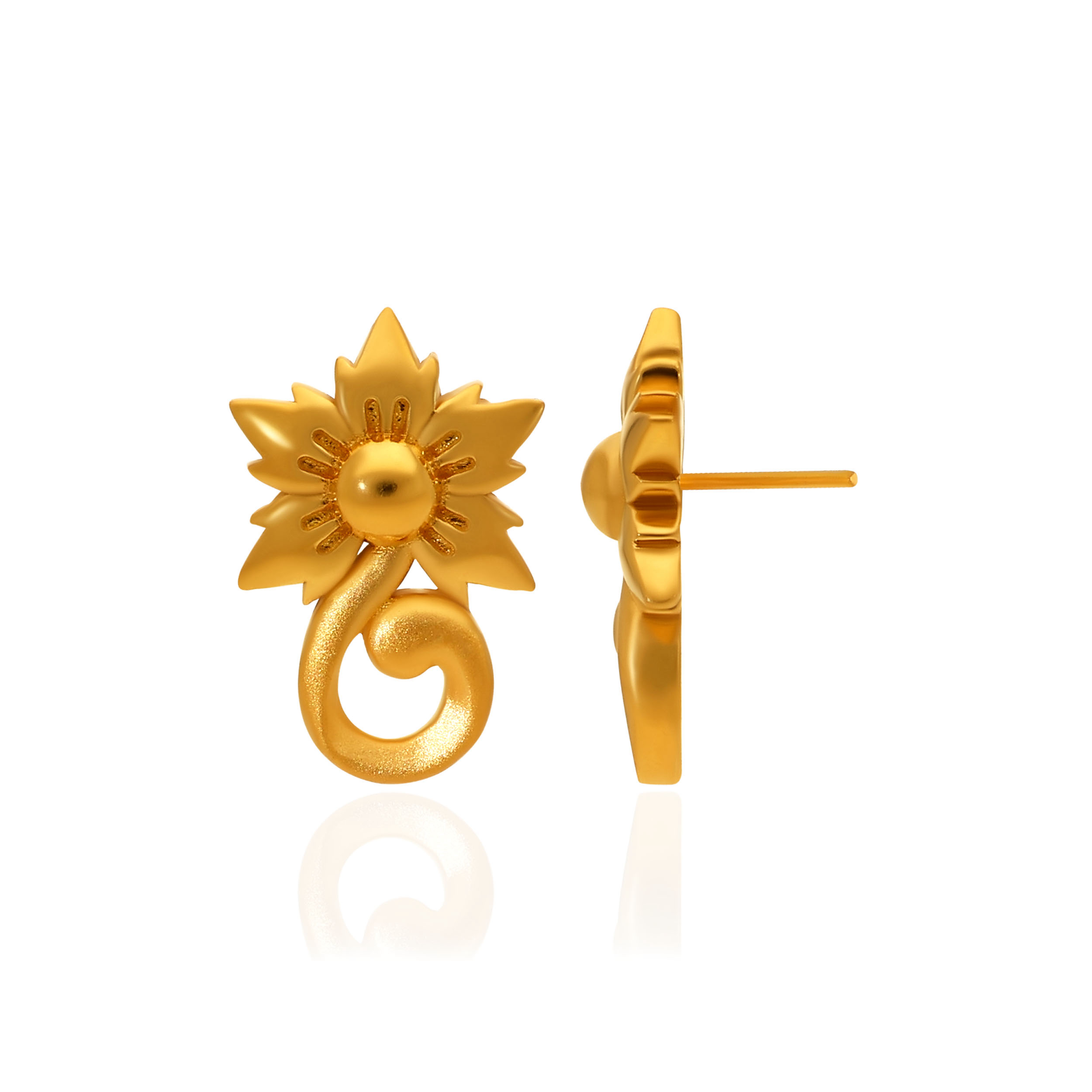 Sunspire Curve Gold Studs - Senco Gold and Diamonds