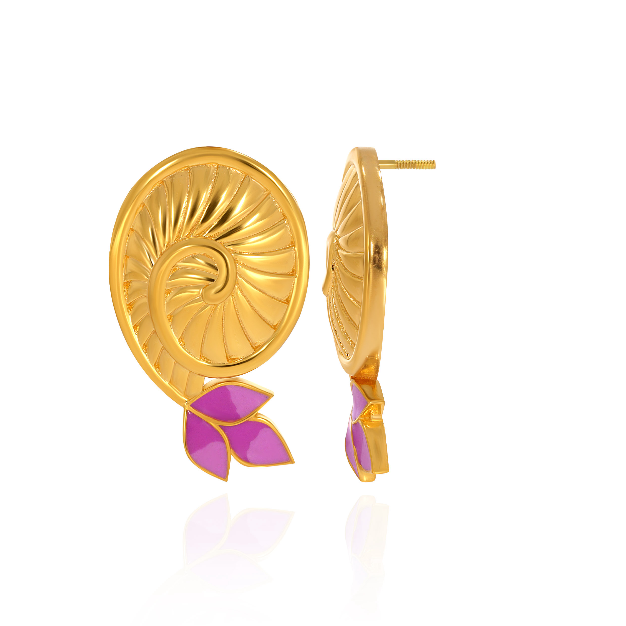 Spiral Grace Gold Studs - Senco Gold and Diamonds