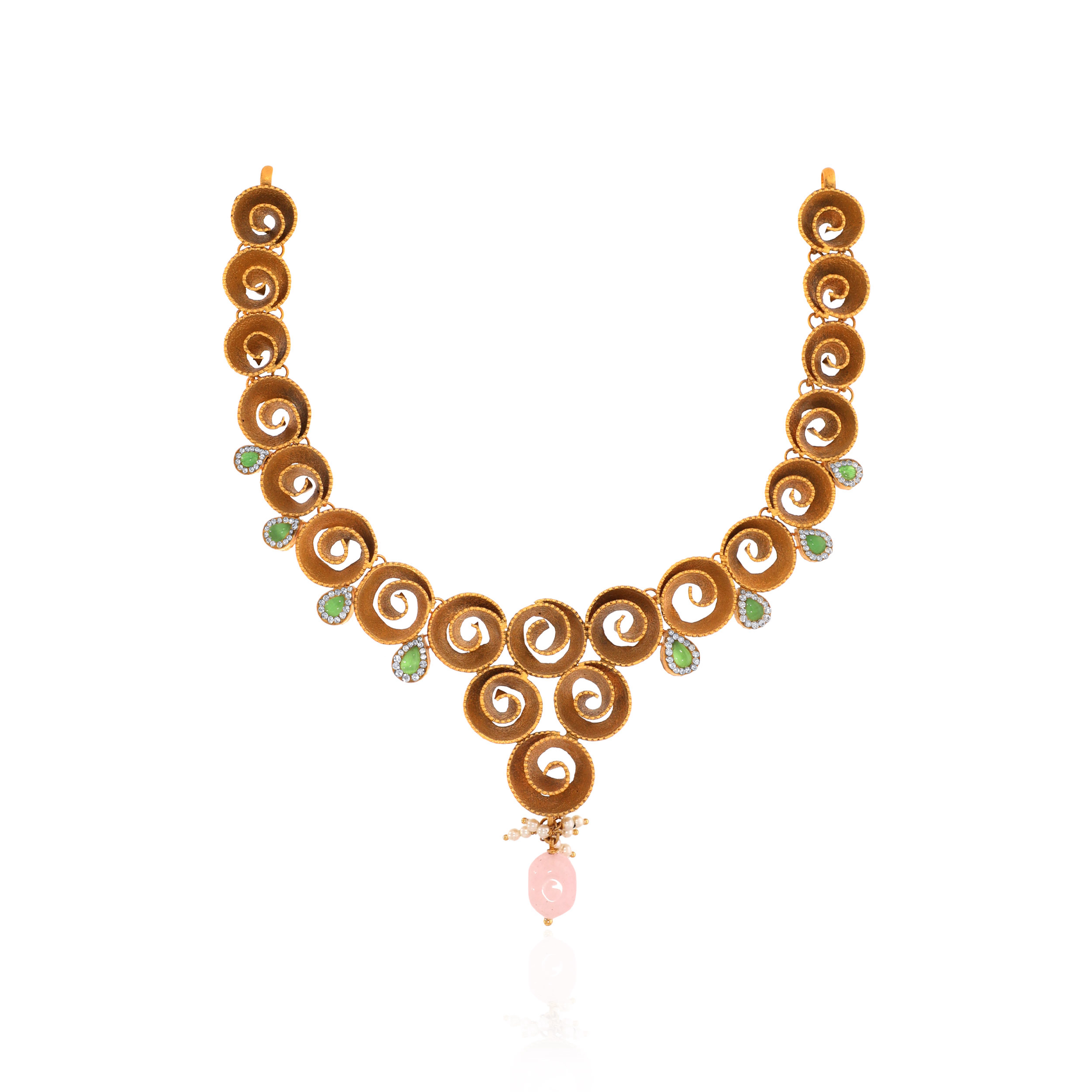 22K Yellow Gold Antique Kundan Necklace-GN-D000779667 - Senco Gold and Diamonds