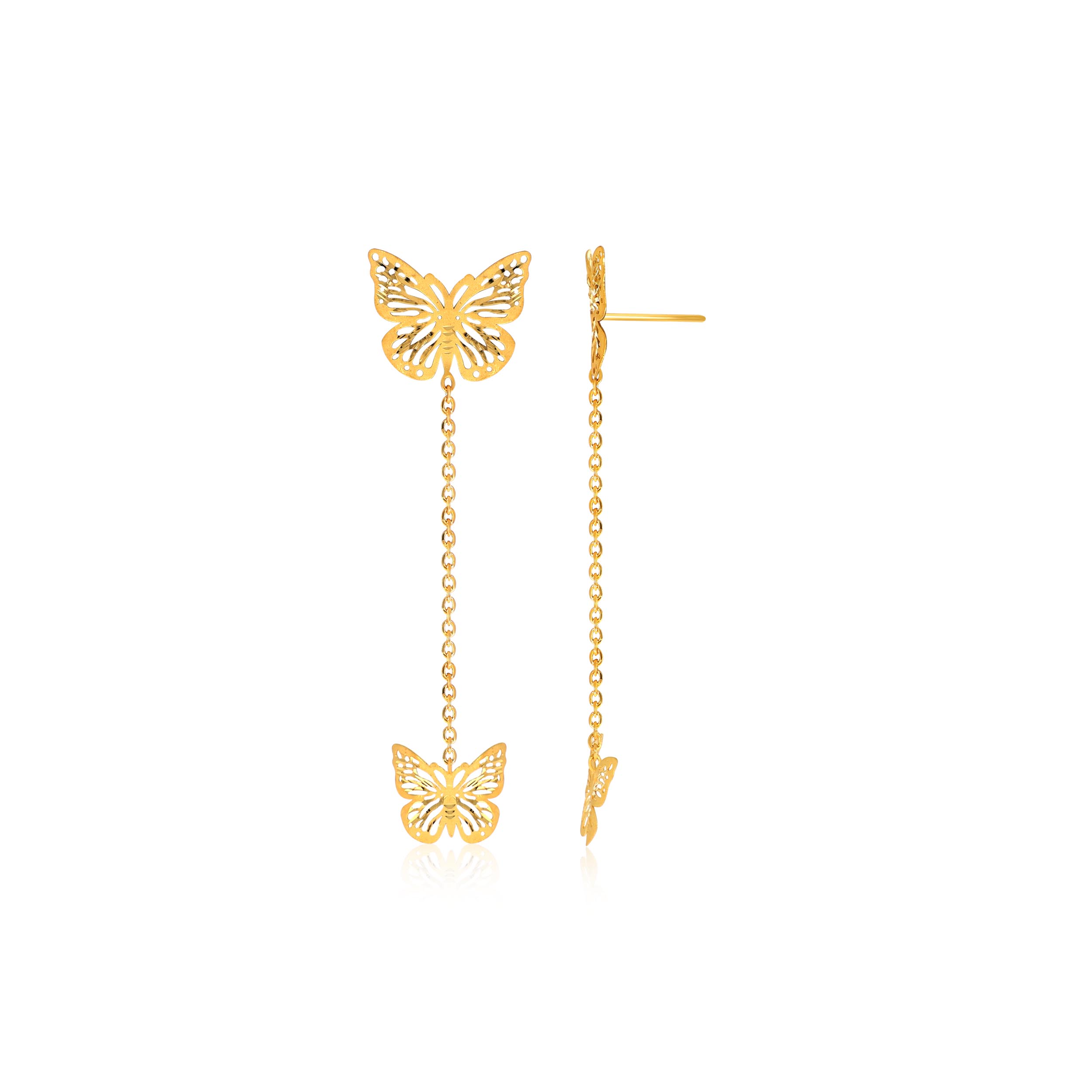 Mystic Expression Gold Long Earrings - Senco Gold and Diamonds