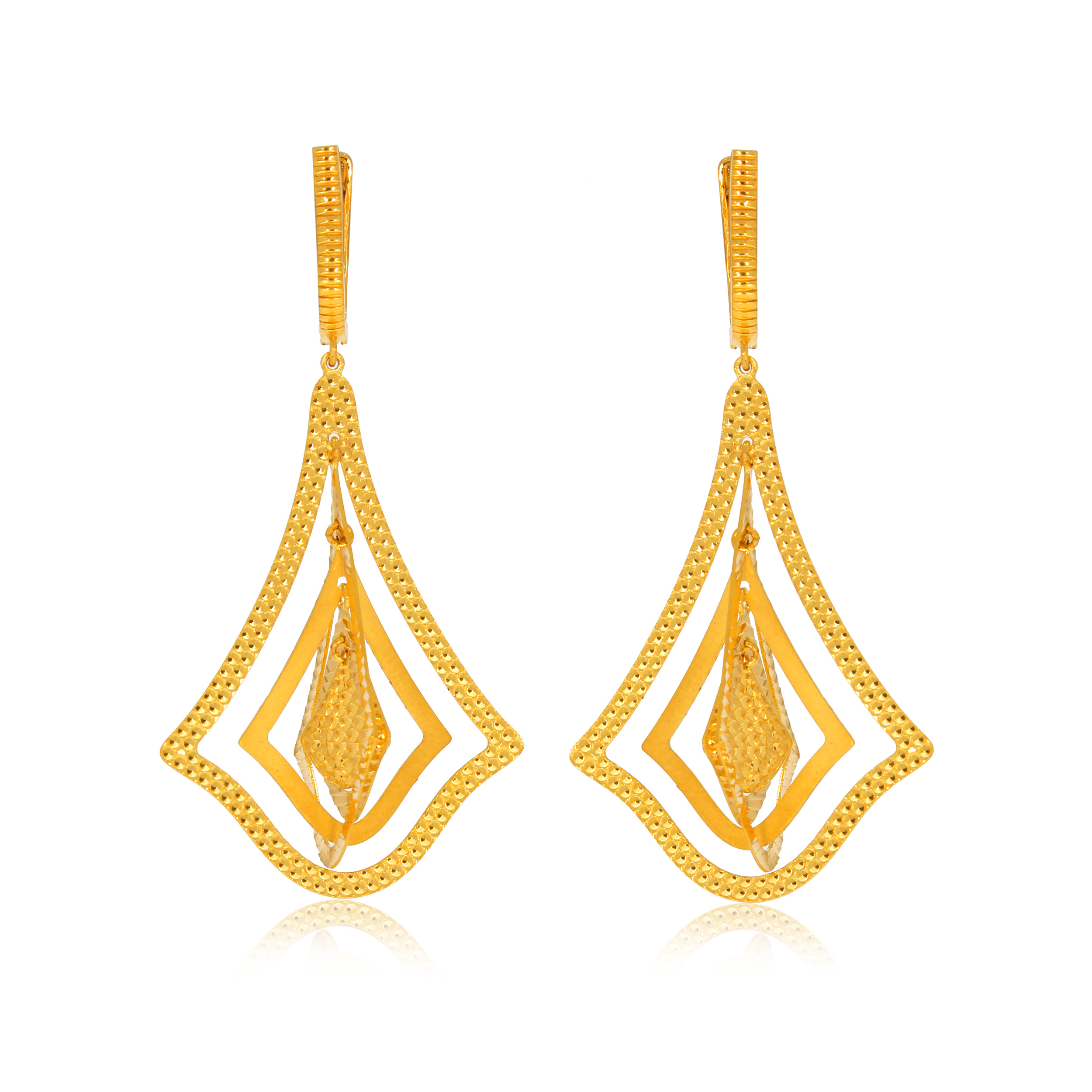 Chic Swing Gold Earrings - Senco Gold and Diamonds