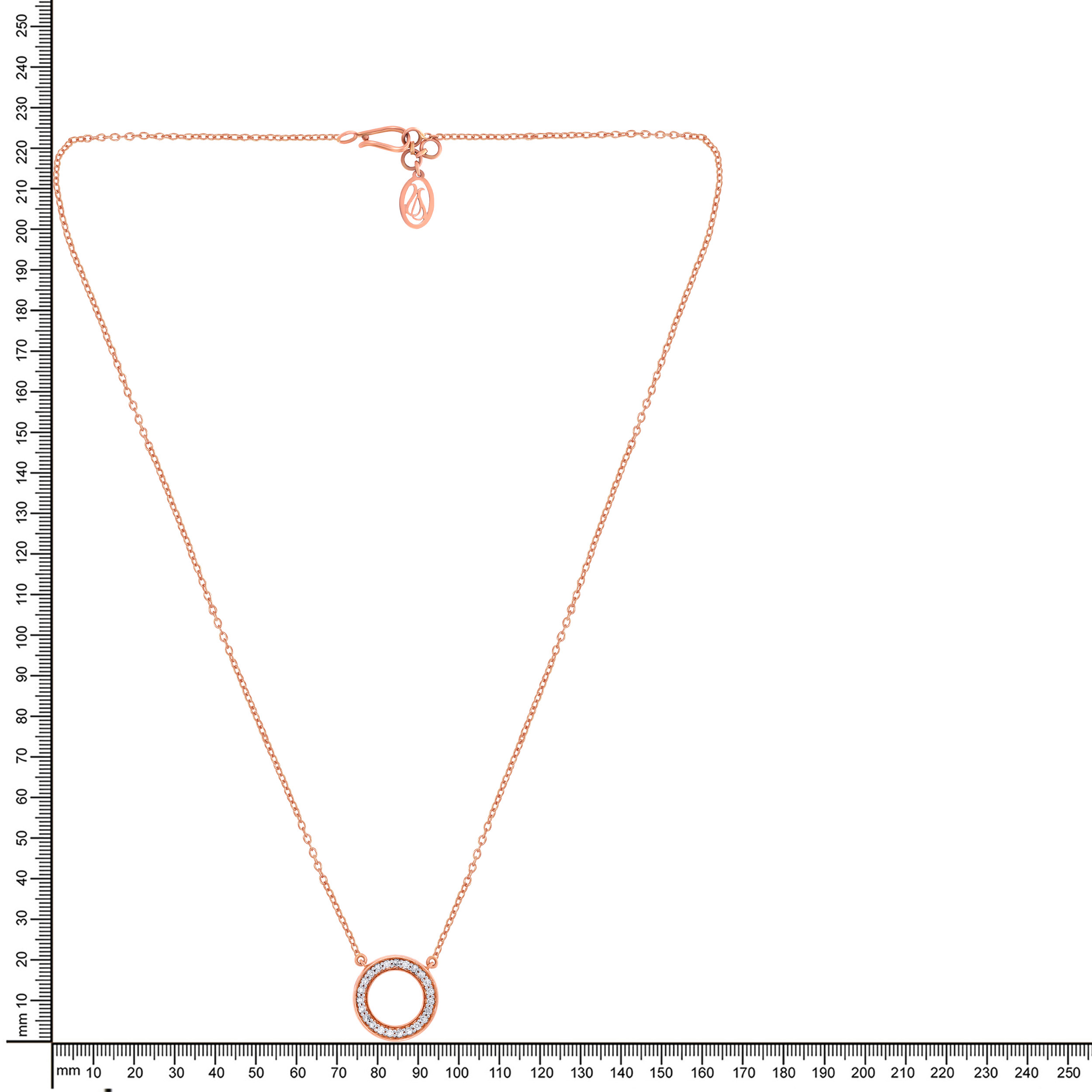 Petite Circle Diamond Chain Pendant - Senco Gold and Diamonds