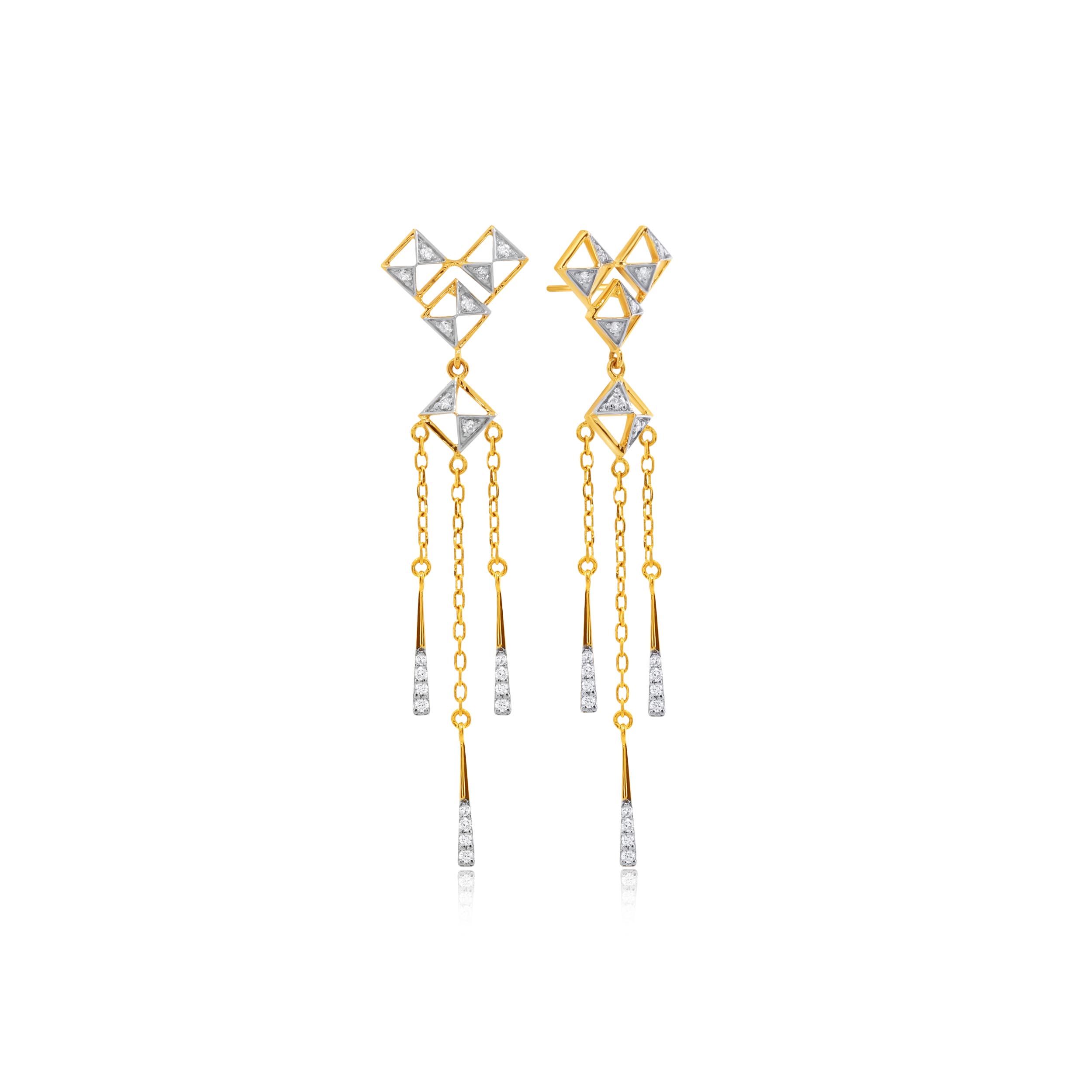 Tribal Love Diamond Long Earrings - Senco Gold and Diamonds