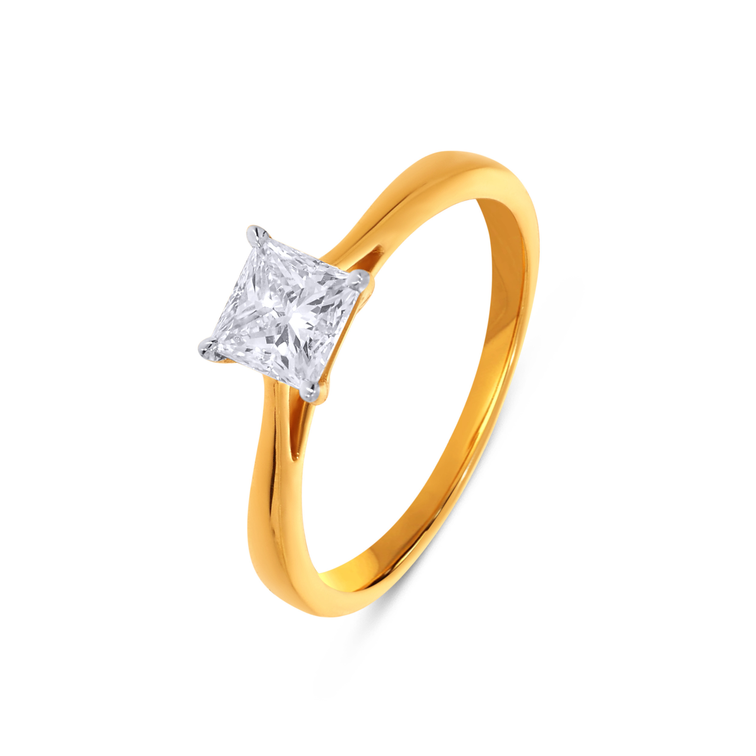 18K Yellow Gold Solitaire Ring-DLR-D000770108 - Senco Gold and Diamonds