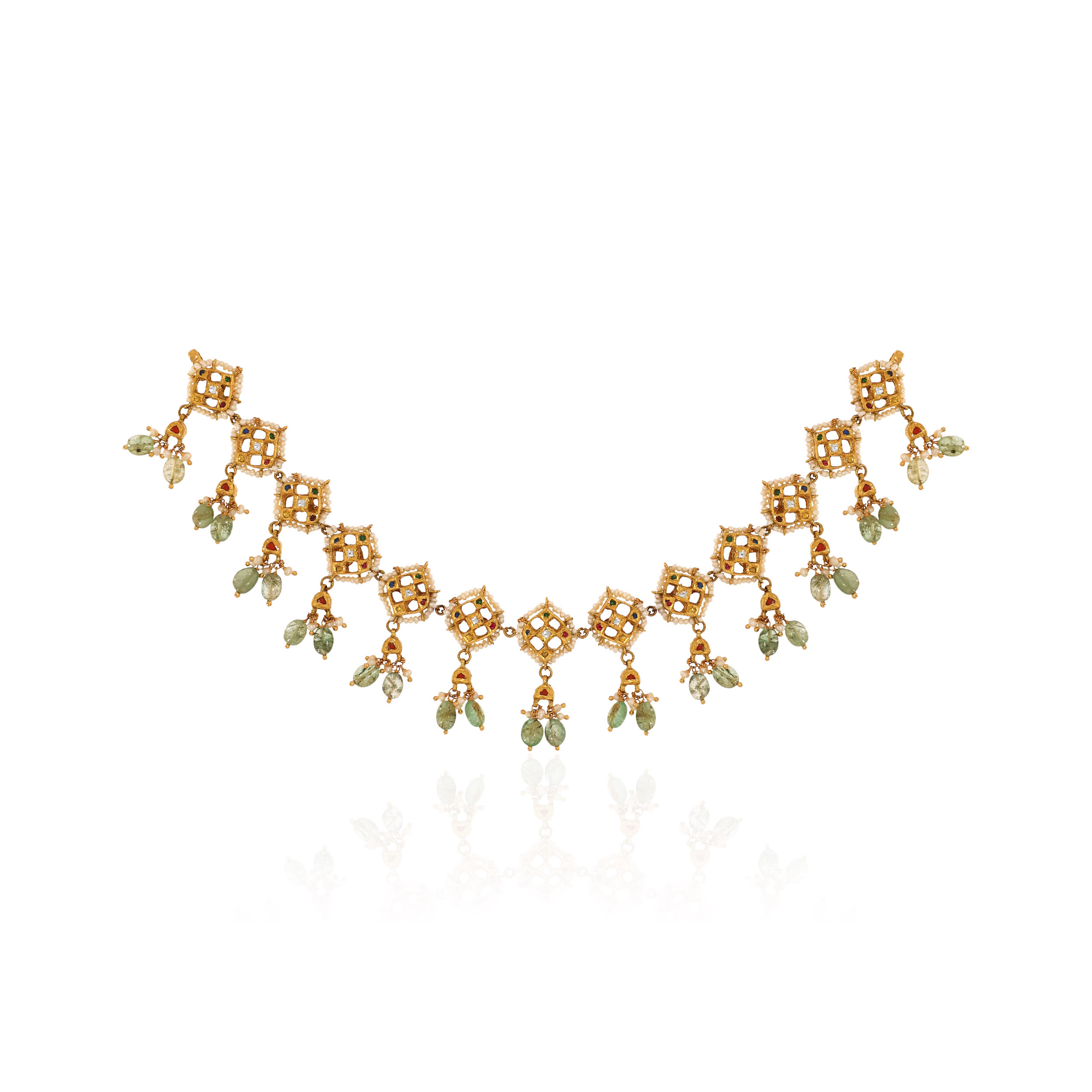 22K Yellow Gold Kundan Necklace-GN-D000788424 - Senco Gold and Diamonds