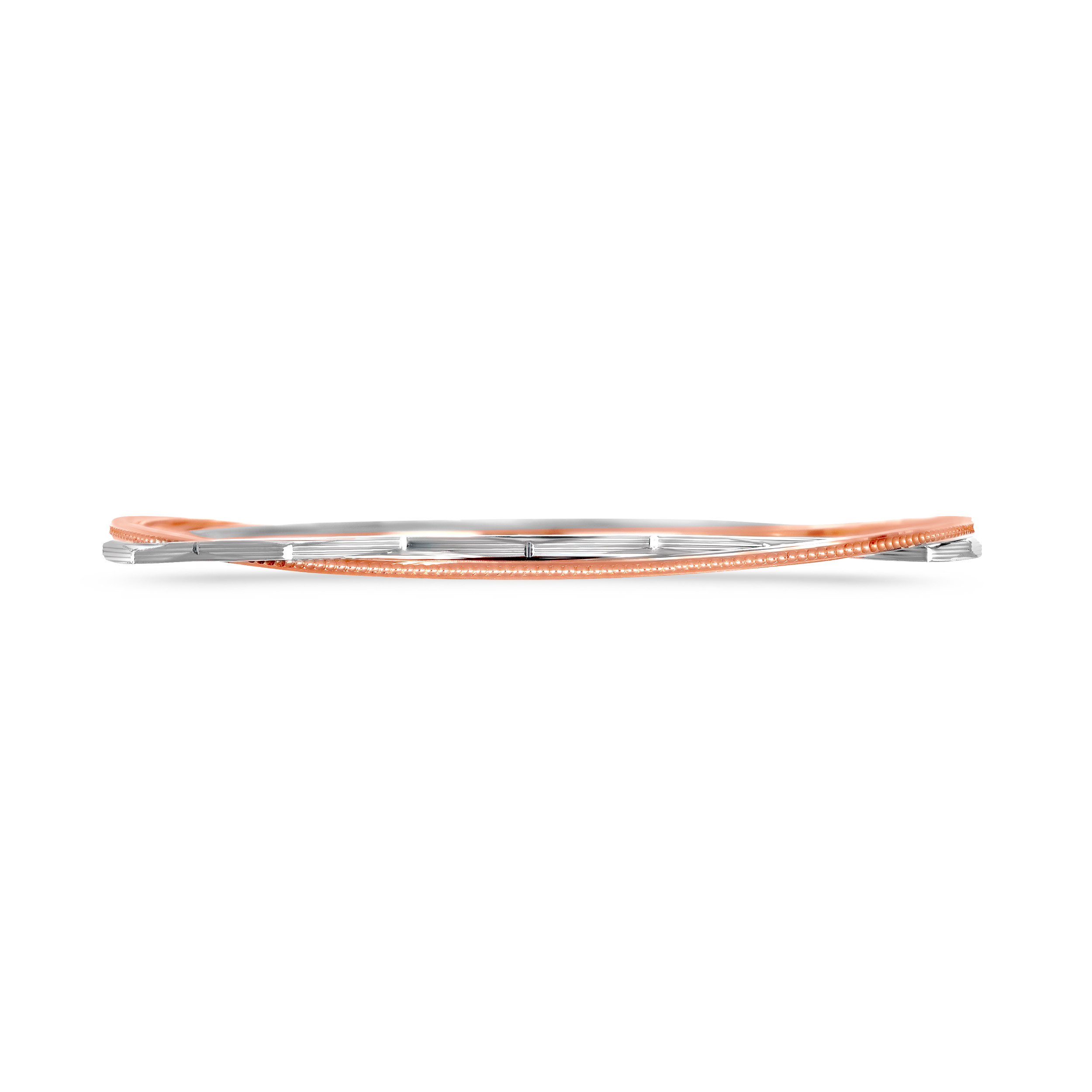 Duo Tone Elegant Platinum Bangle - Senco Gold and Diamonds