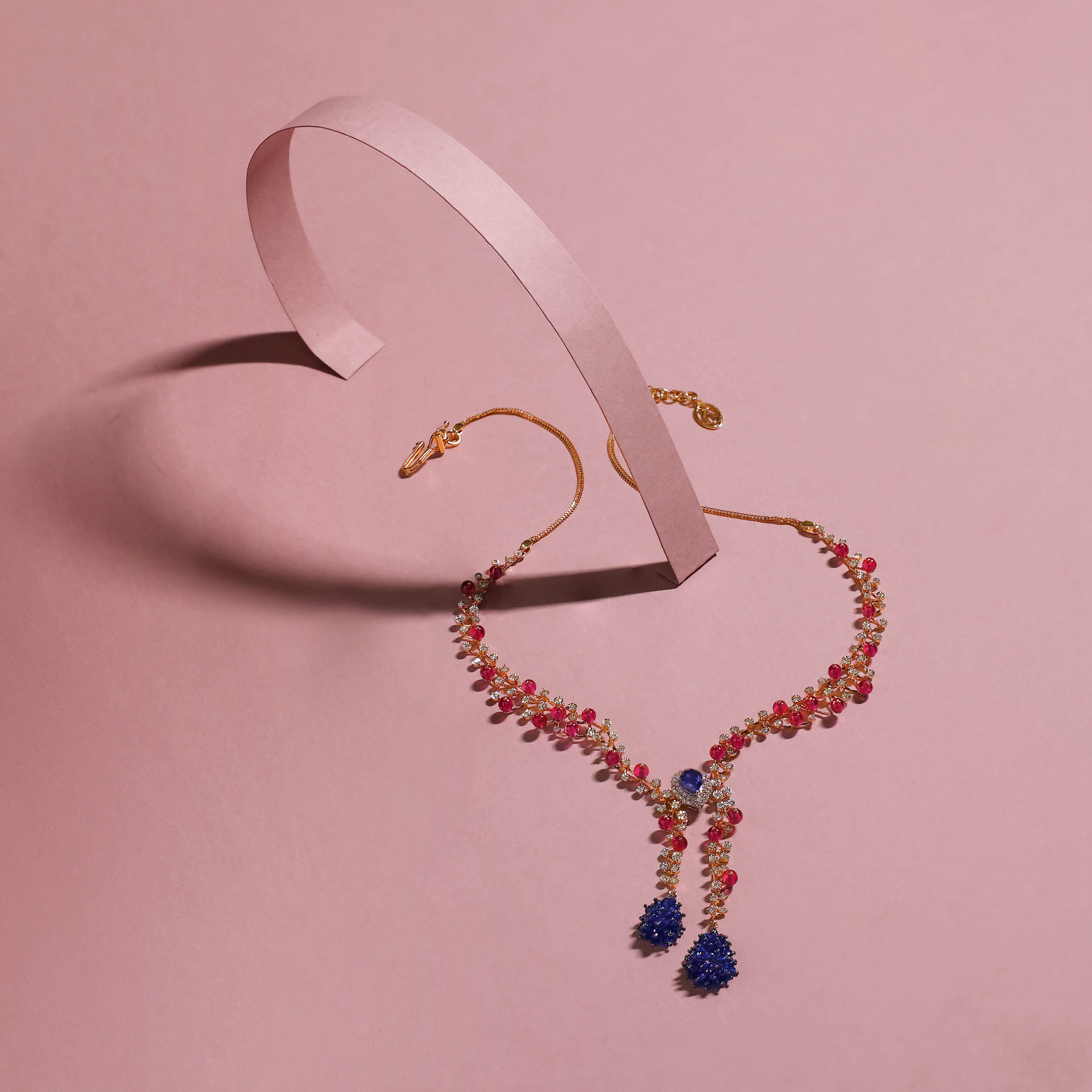 Rhythmic Berries Tie-Style Necklace - Senco Gold and Diamonds