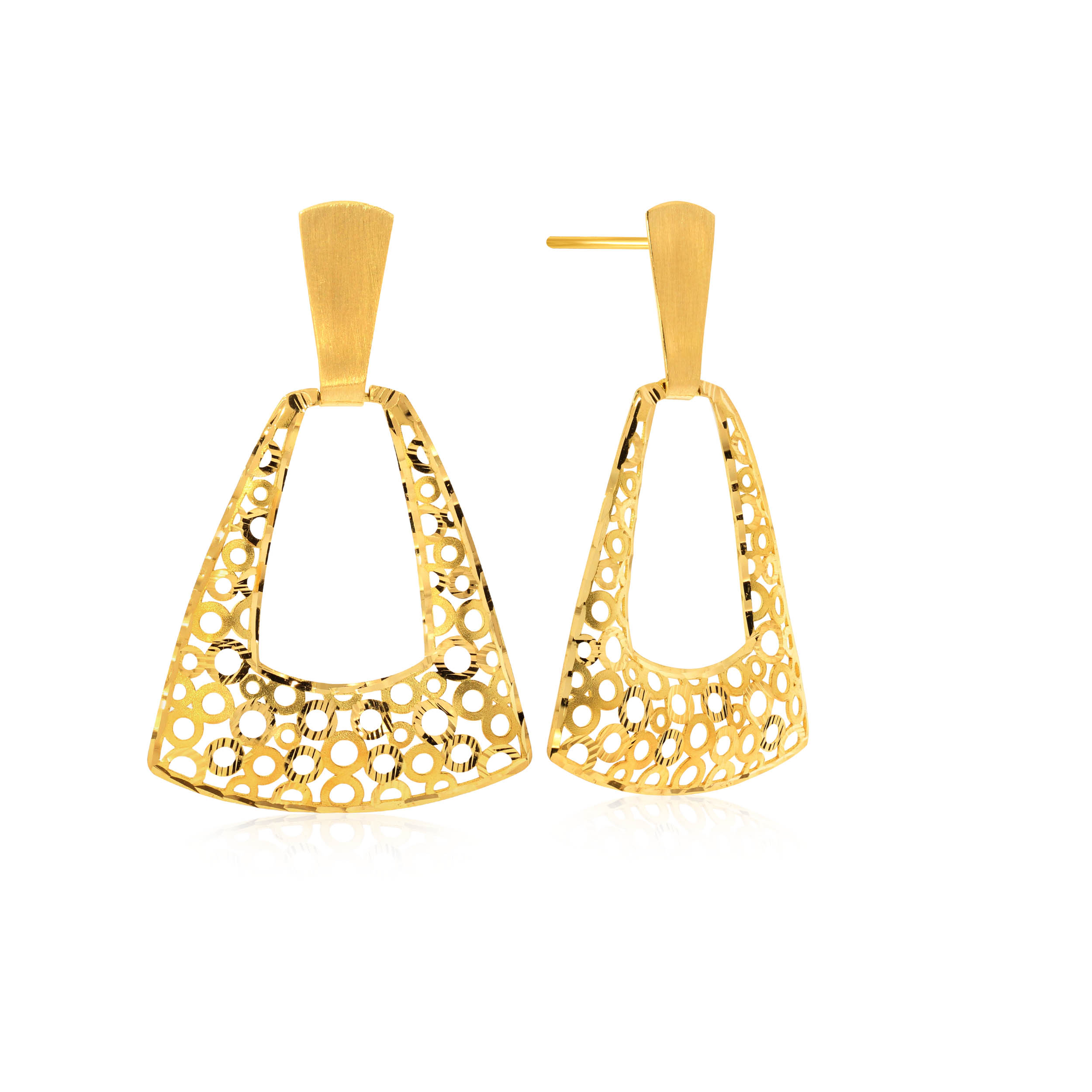 Musical Intricacy Gold Danglers - Senco Gold and Diamonds