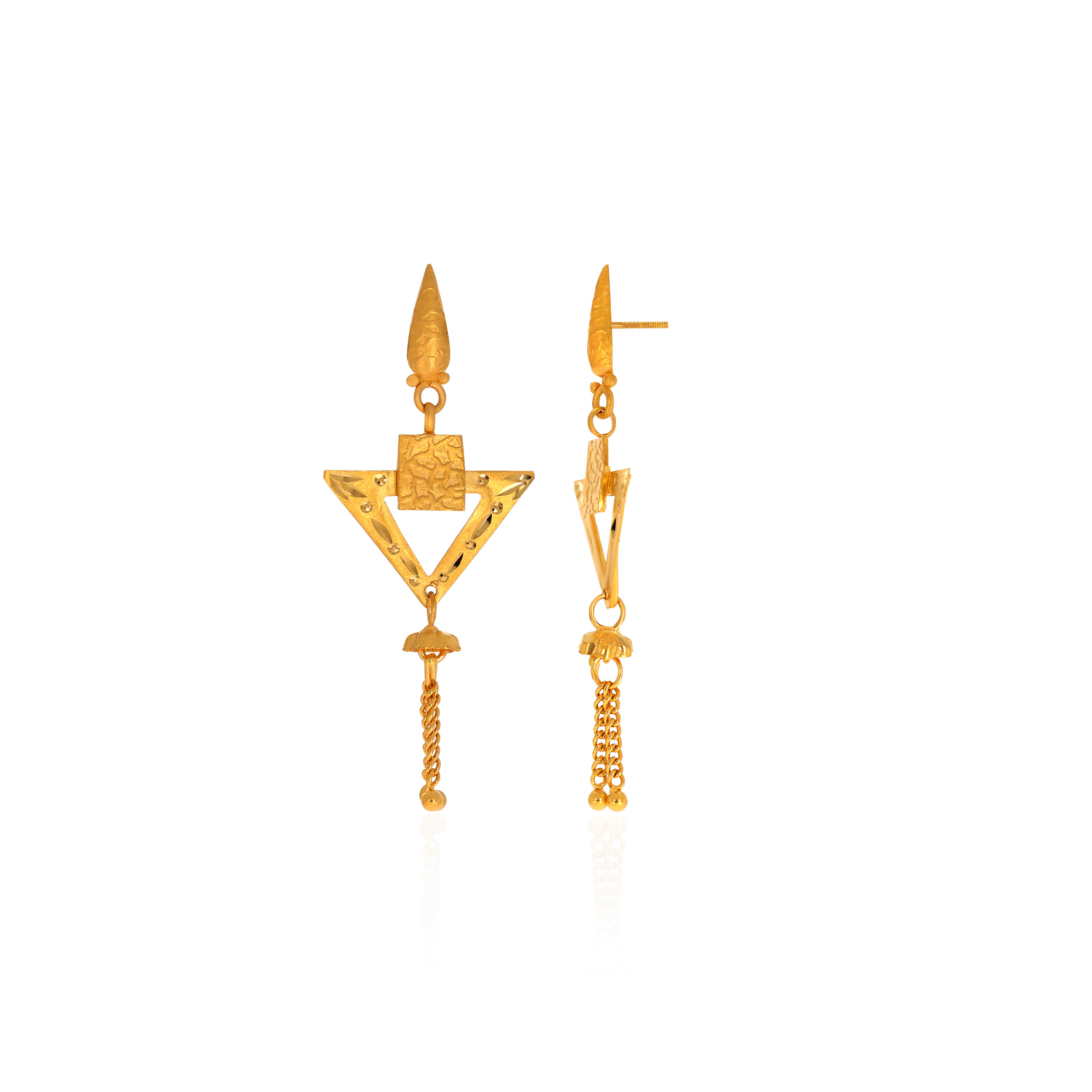 Elegant Art Gold Drop Earrings - Senco Gold and Diamonds