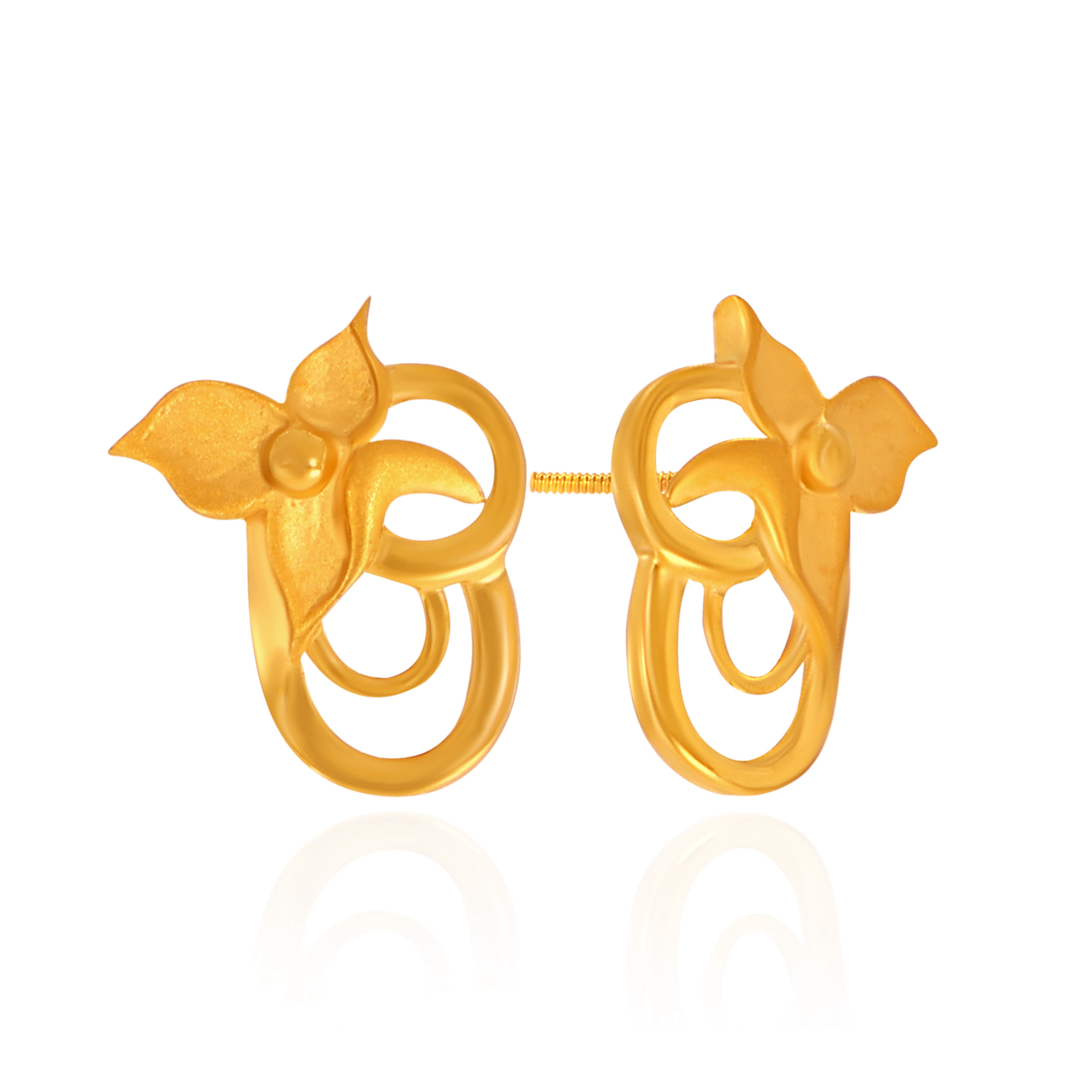 Liora Blooming Twist Gold Studs - Senco Gold and Diamonds