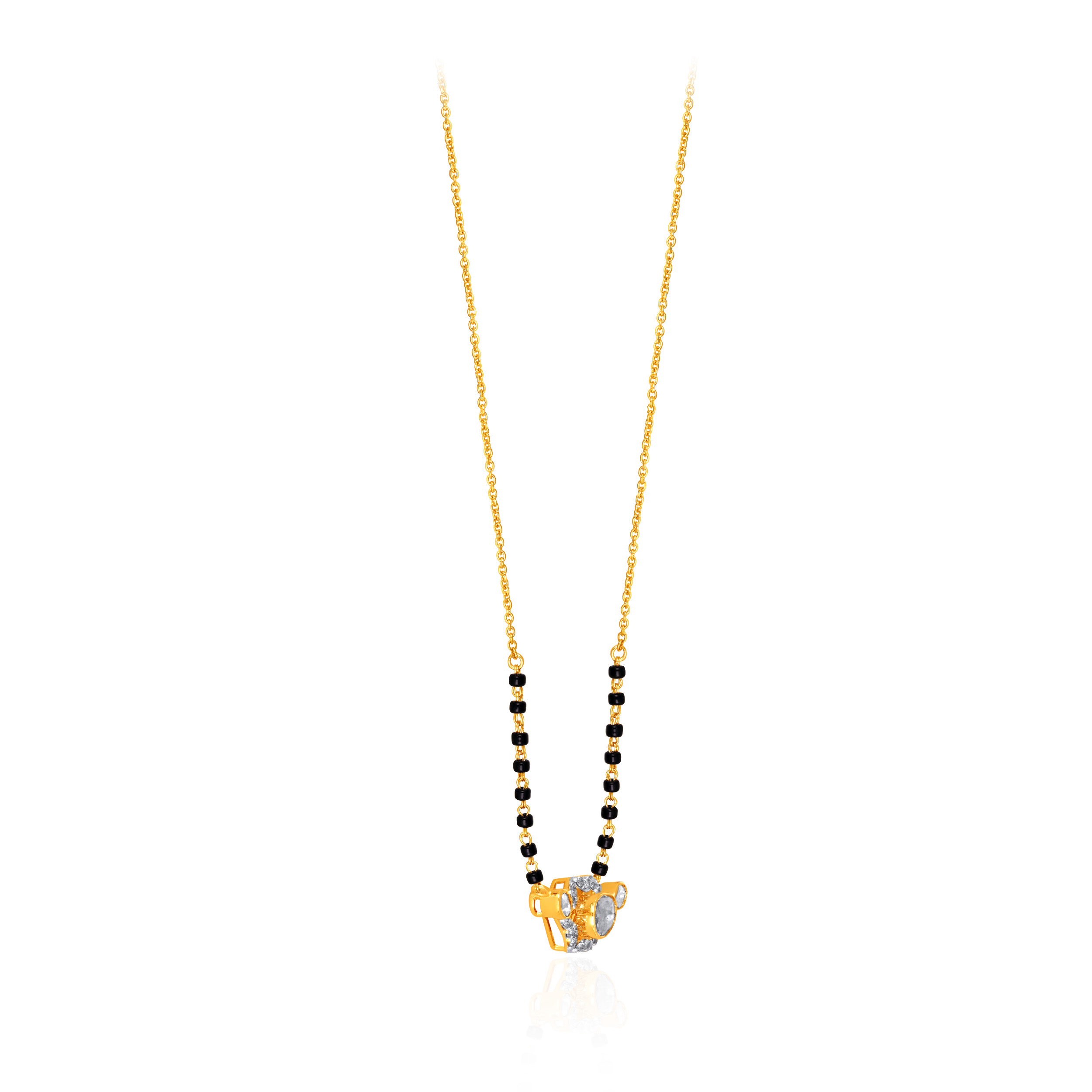 Hexagonal Halo Diamond Mangalsutra - Senco Gold and Diamonds