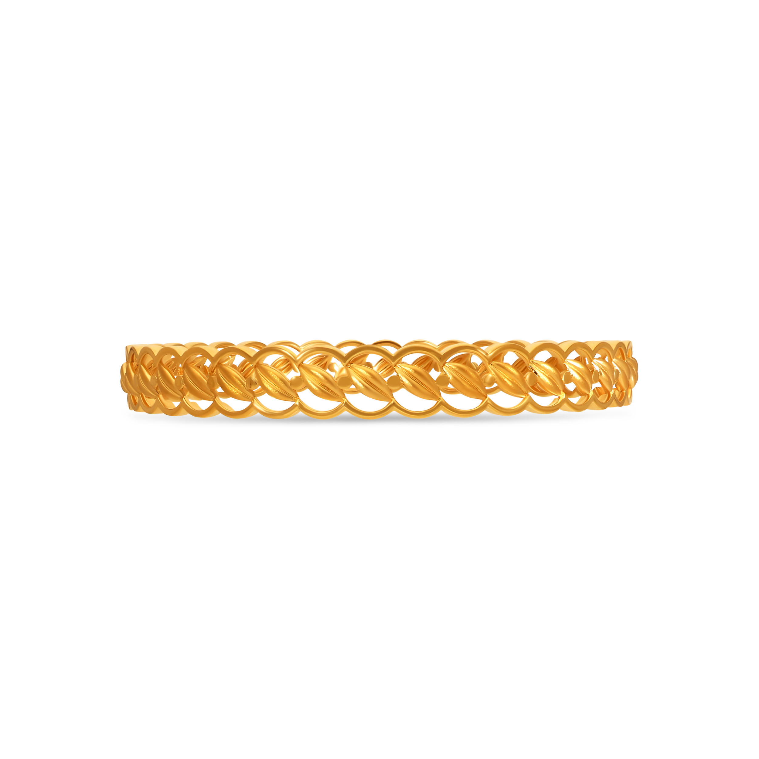 Oval Wave Gold Bangle - Senco Gold and Diamonds