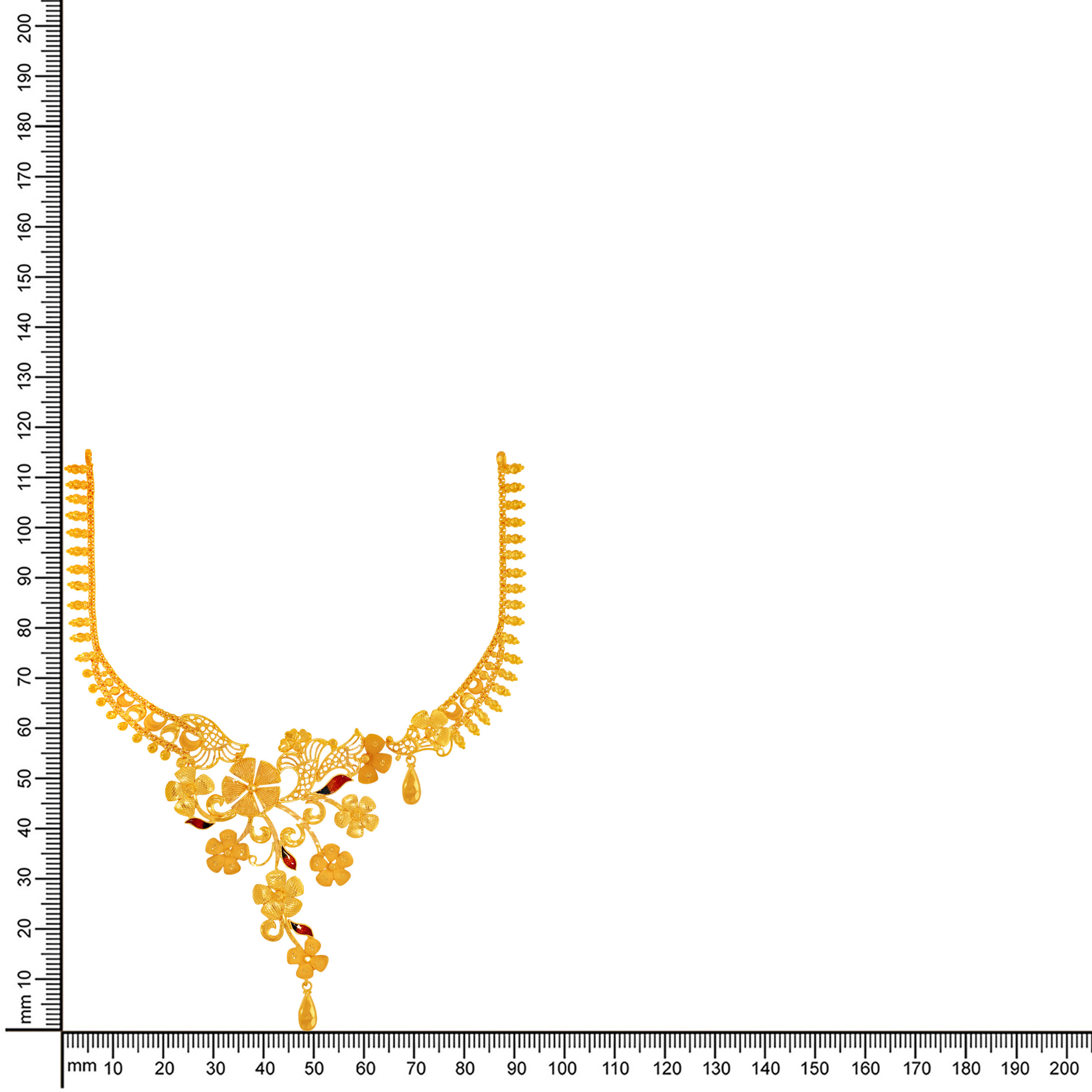 Heritage Enamel Blossom Gold Necklace - Senco Gold and Diamonds