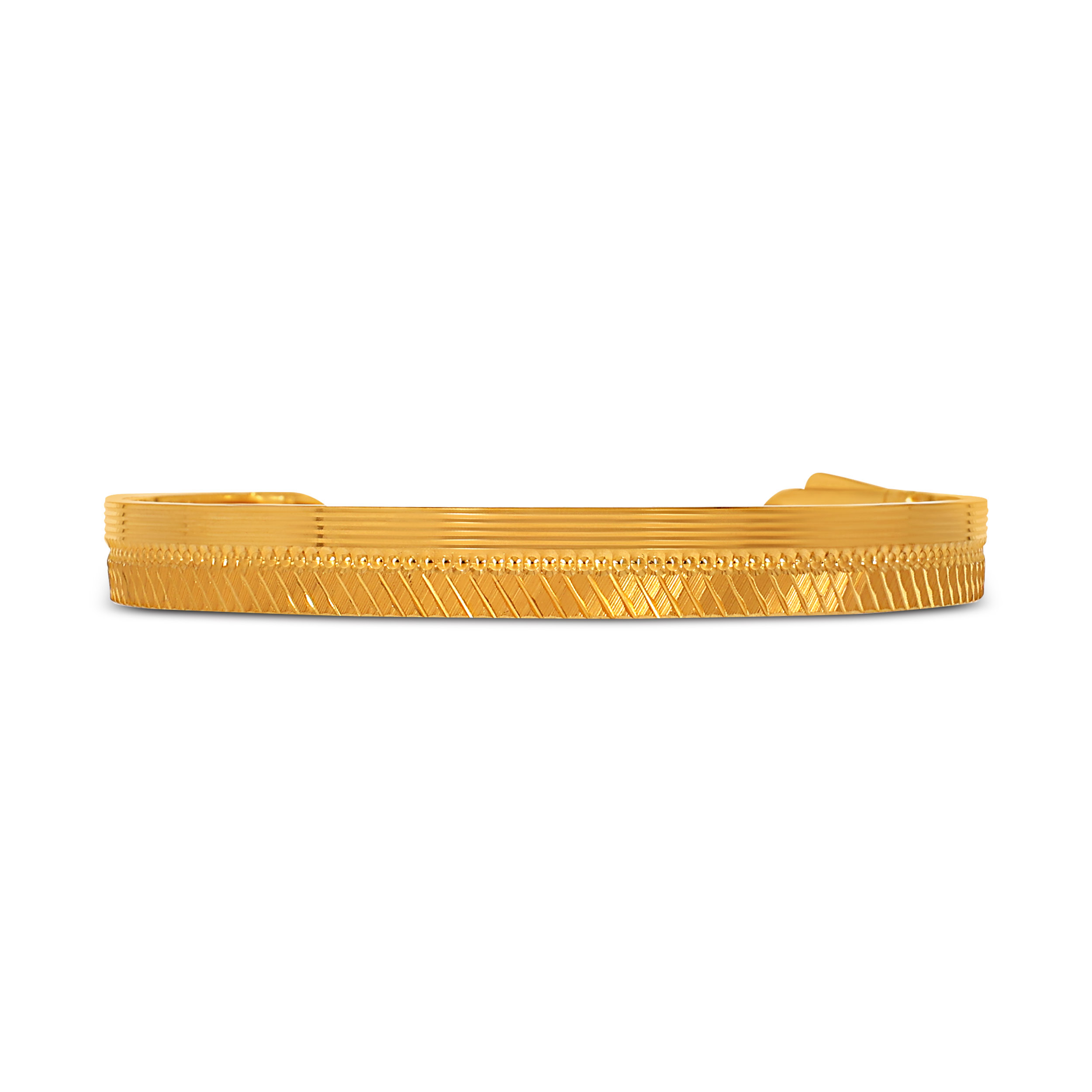 Textured Cuban-Link Gold Men's Wristlet - Senco Gold and Diamonds