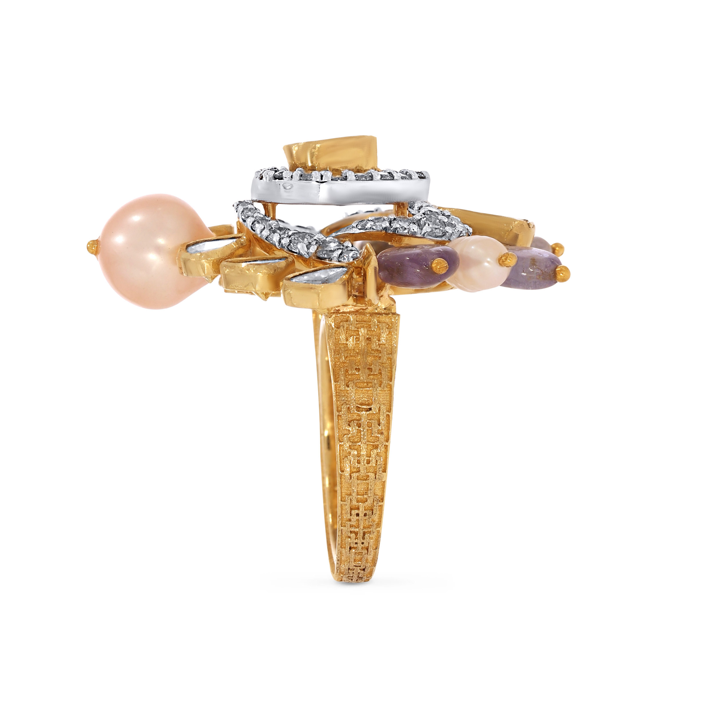 14K Yellow Gold Polki Diamond Ring-DLR-D000737453 - Senco Gold and Diamonds