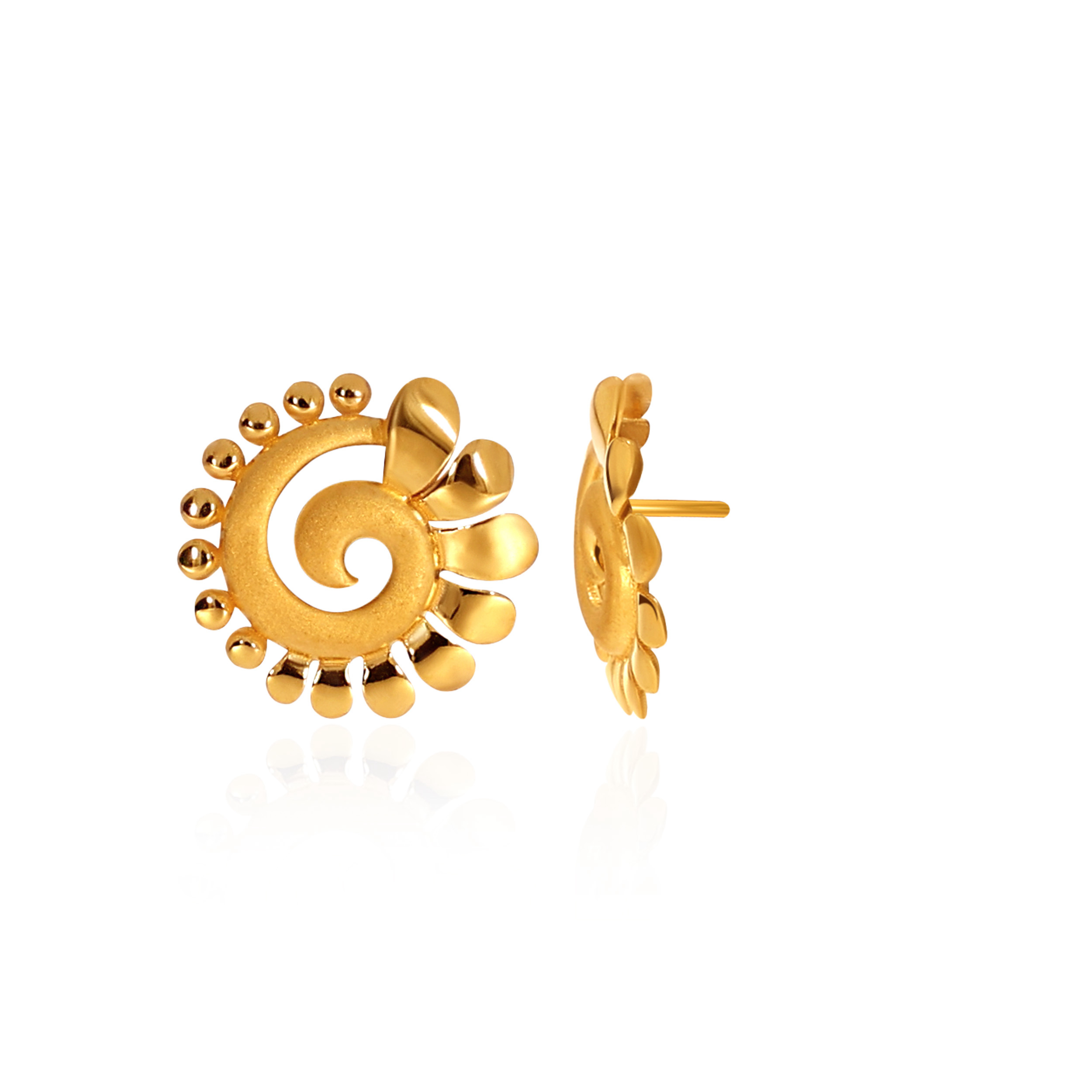 Spiral Allure Gold Studs - Senco Gold and Diamonds