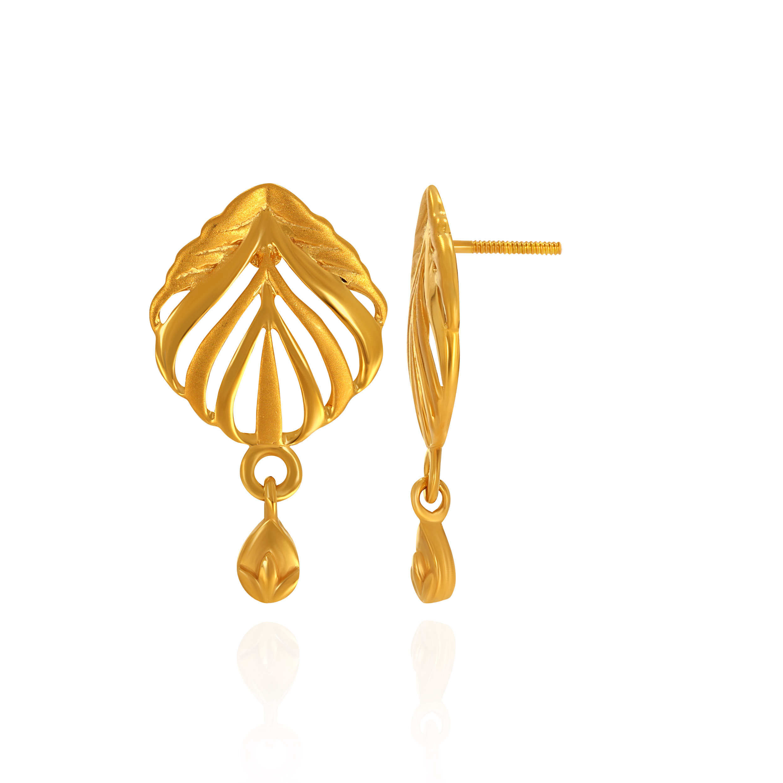 Nature’s Curve Gold Drop Earrings - Senco Gold and Diamonds