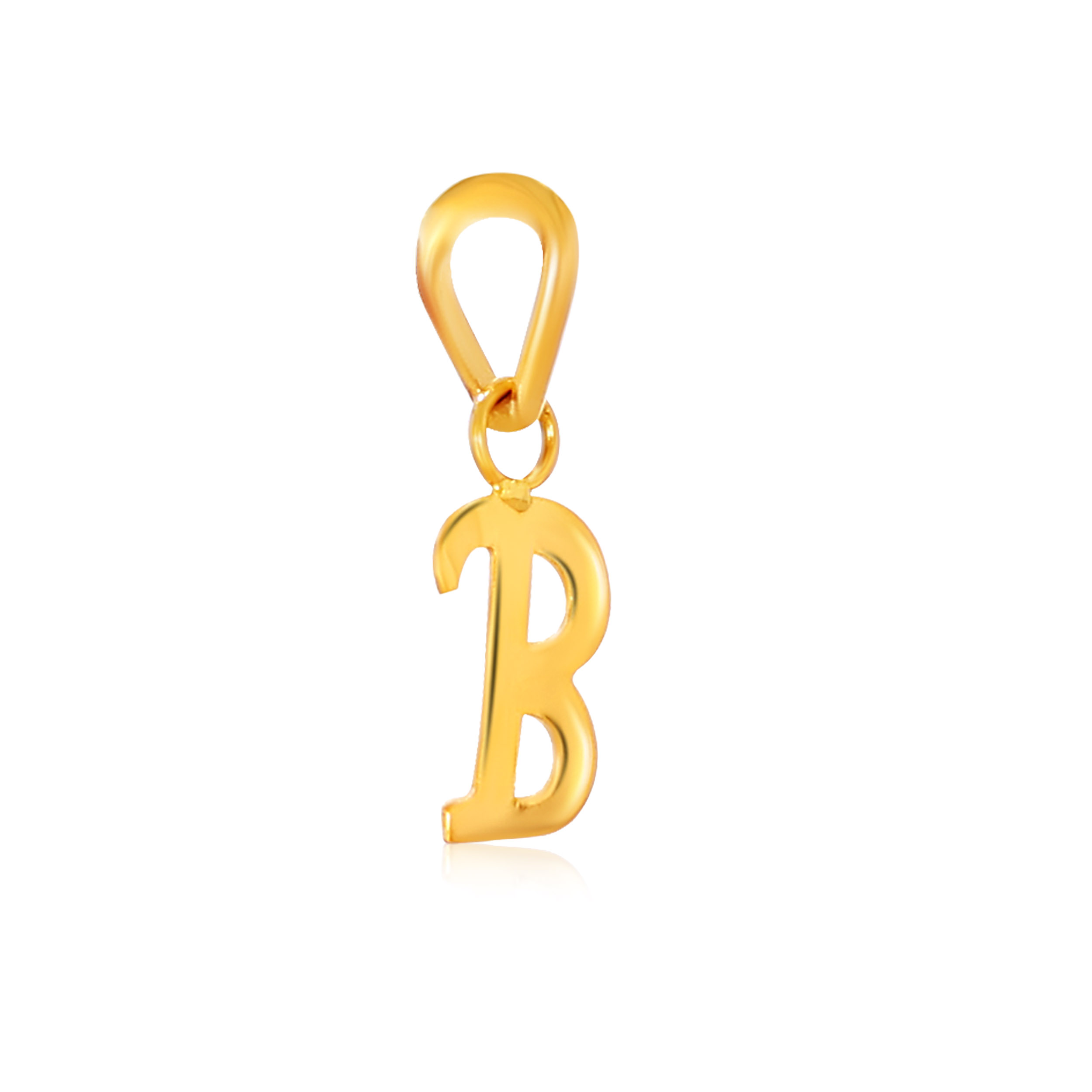 Beauteous B Alphabet Gold Pendant - Senco Gold and Diamonds