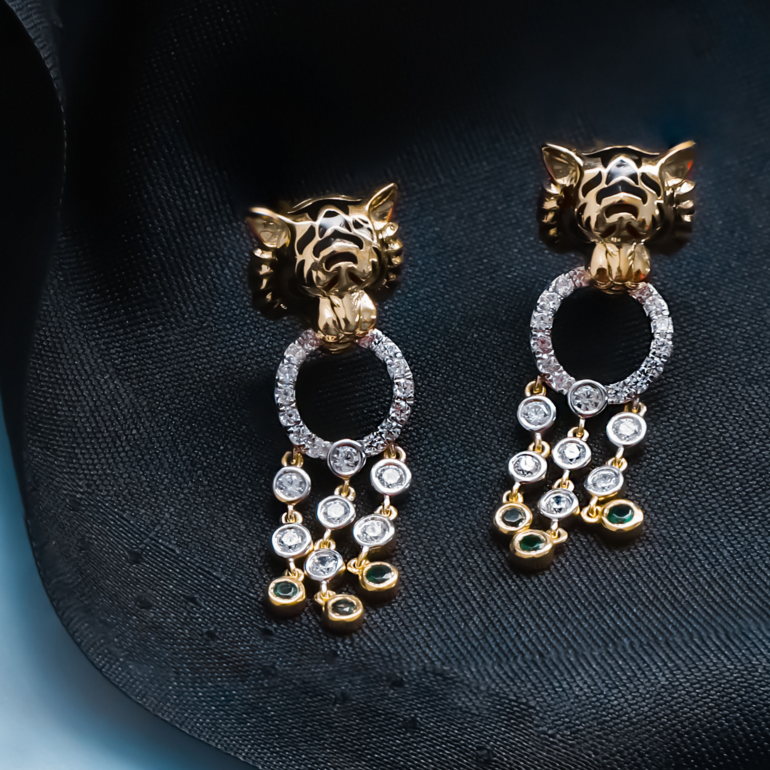 Bold Shimmer Diamond Drop Earrings - Senco Gold and Diamonds
