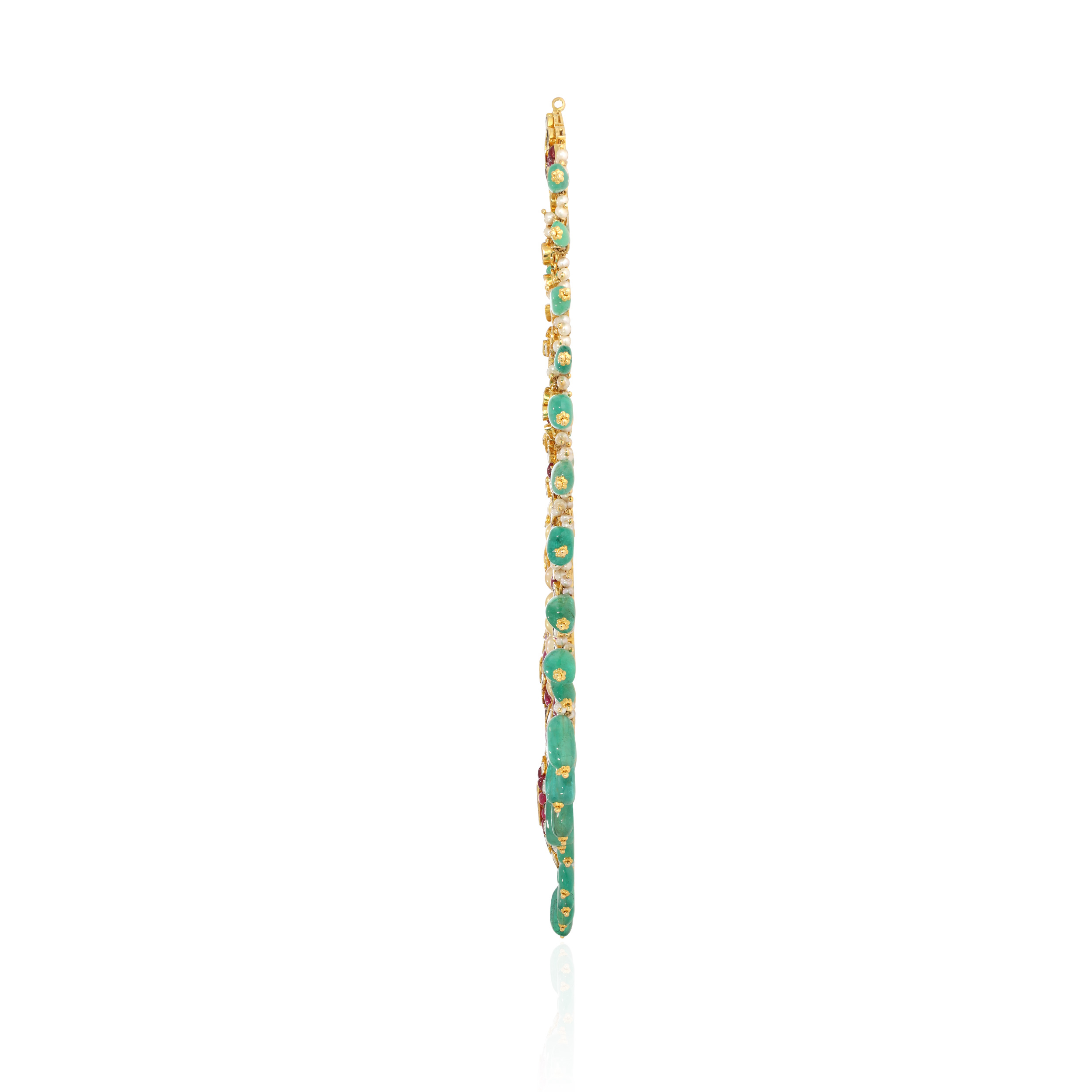 18K Yellow Gold Polki Diamond Necklace-DGN-D000757200 - Senco Gold and Diamonds