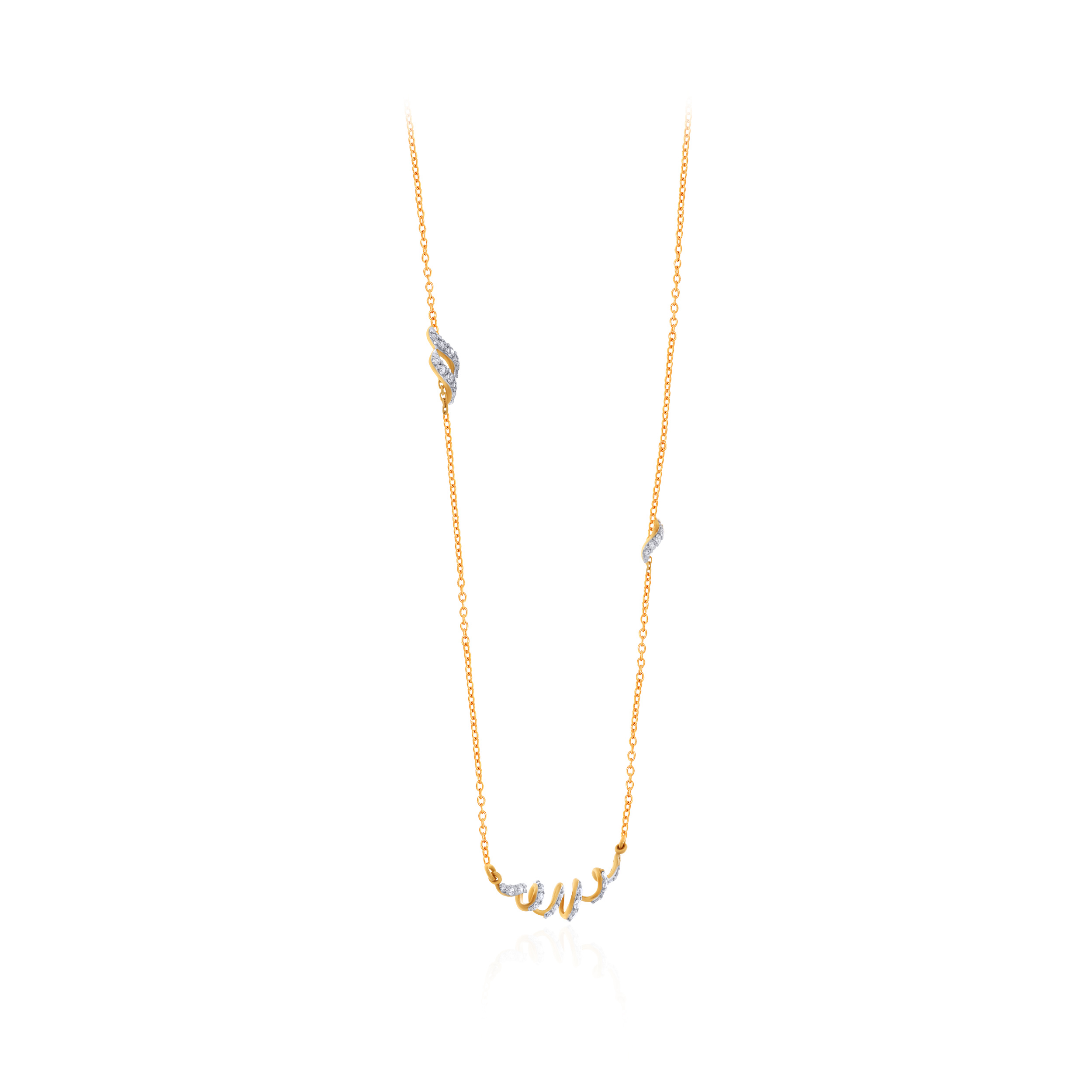 Sleek Whirl Diamond Chain Pendant - Senco Gold and Diamonds