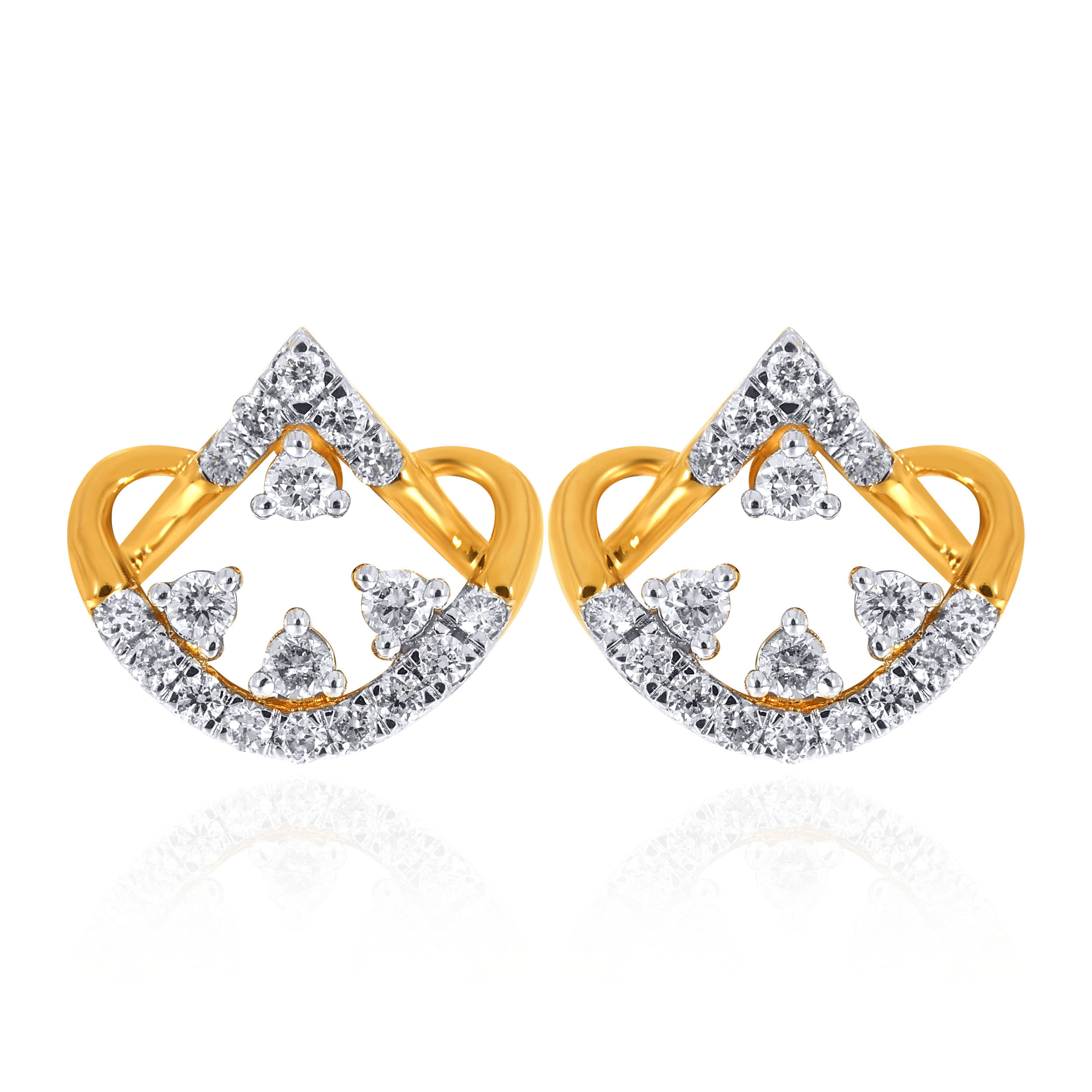 Sculpted Shimmer Diamond Studs - Senco Gold and Diamonds