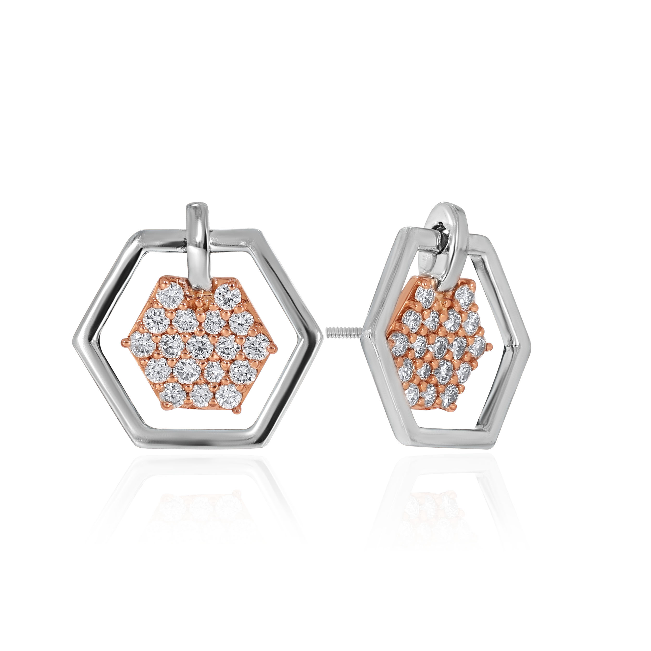 Hexaglow Platinum Earrings - Senco Gold and Diamonds