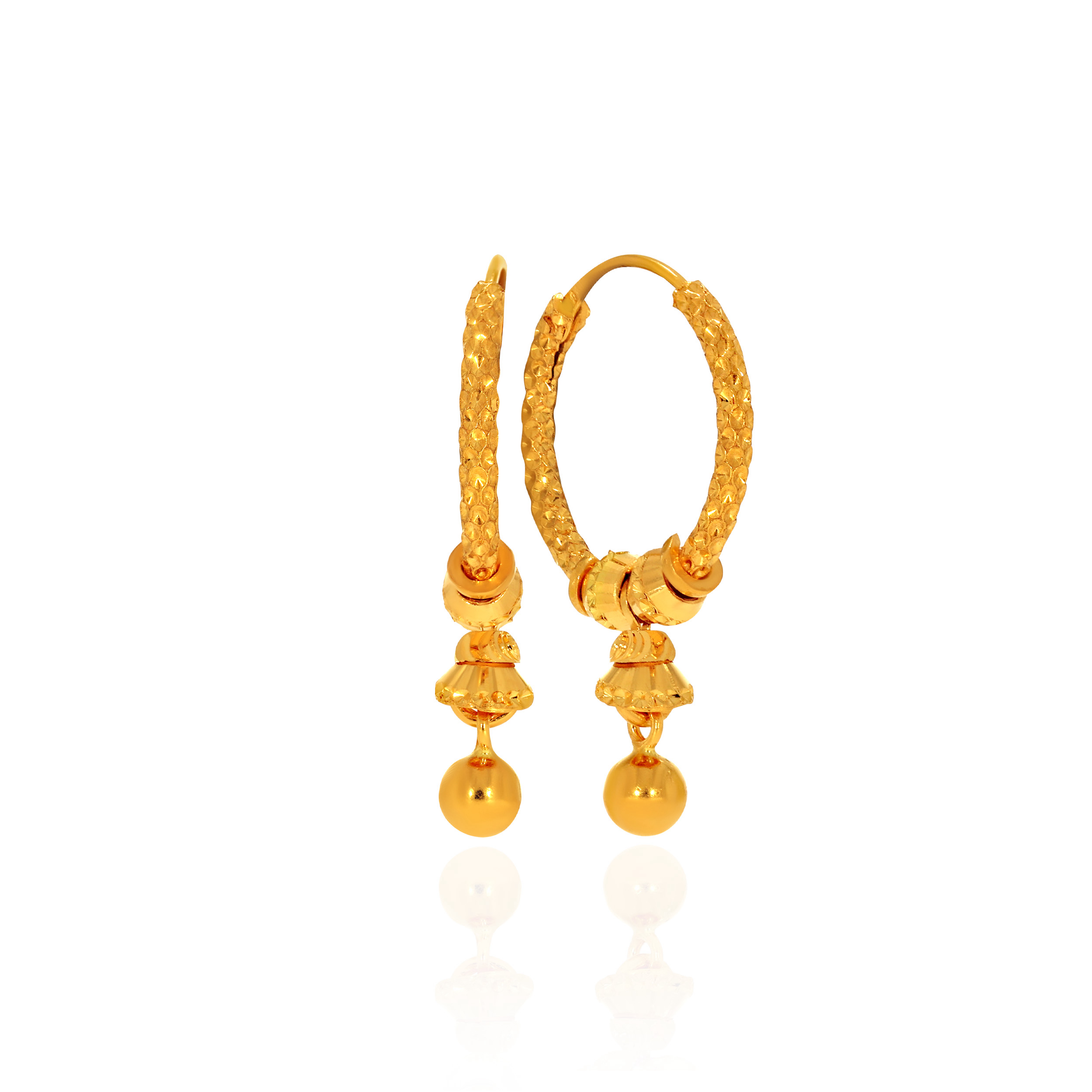 Ornate Loop Gold Hoop Earrings - Senco Gold and Diamonds