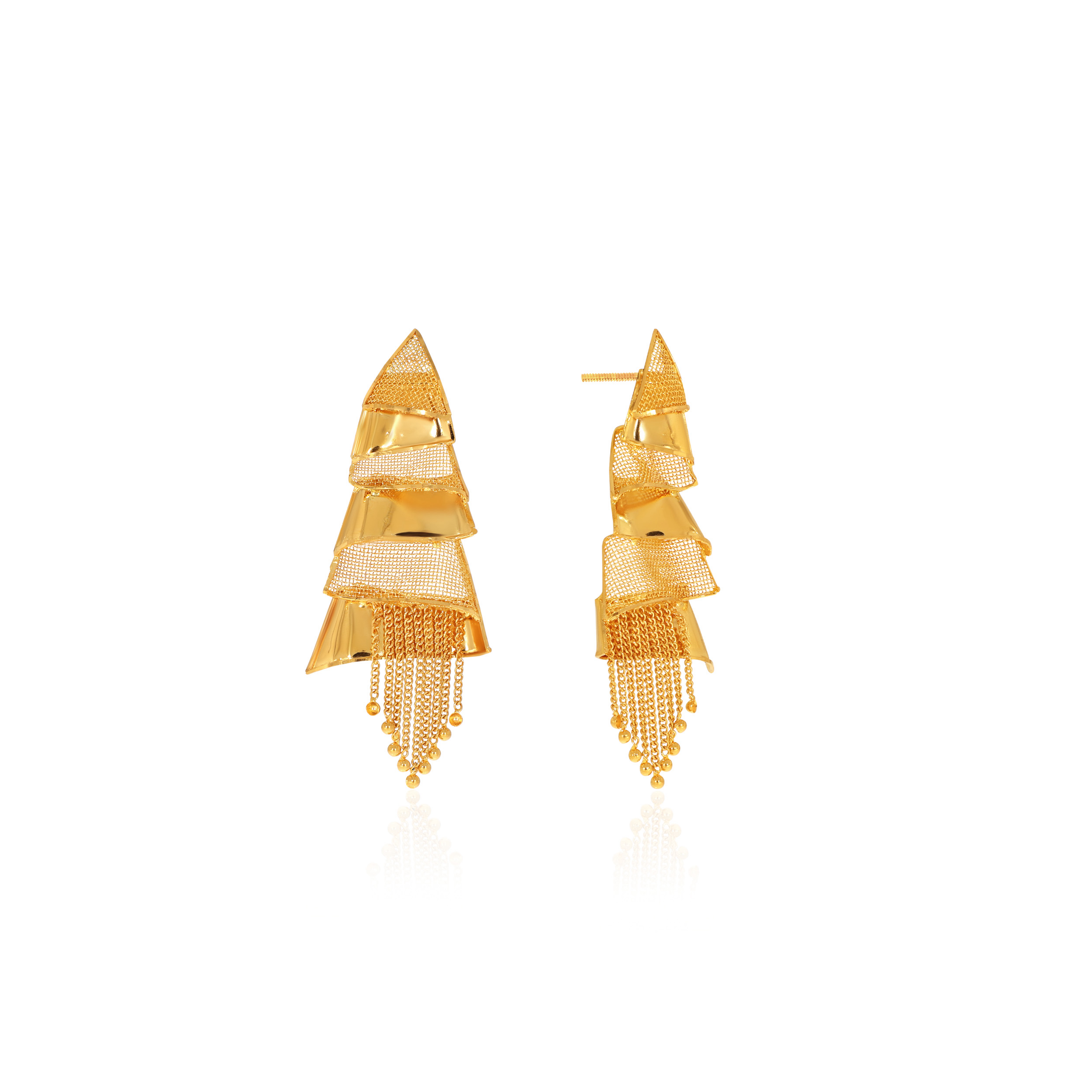 Contemporary Appeal Gold Earrings - Senco Gold and Diamonds
