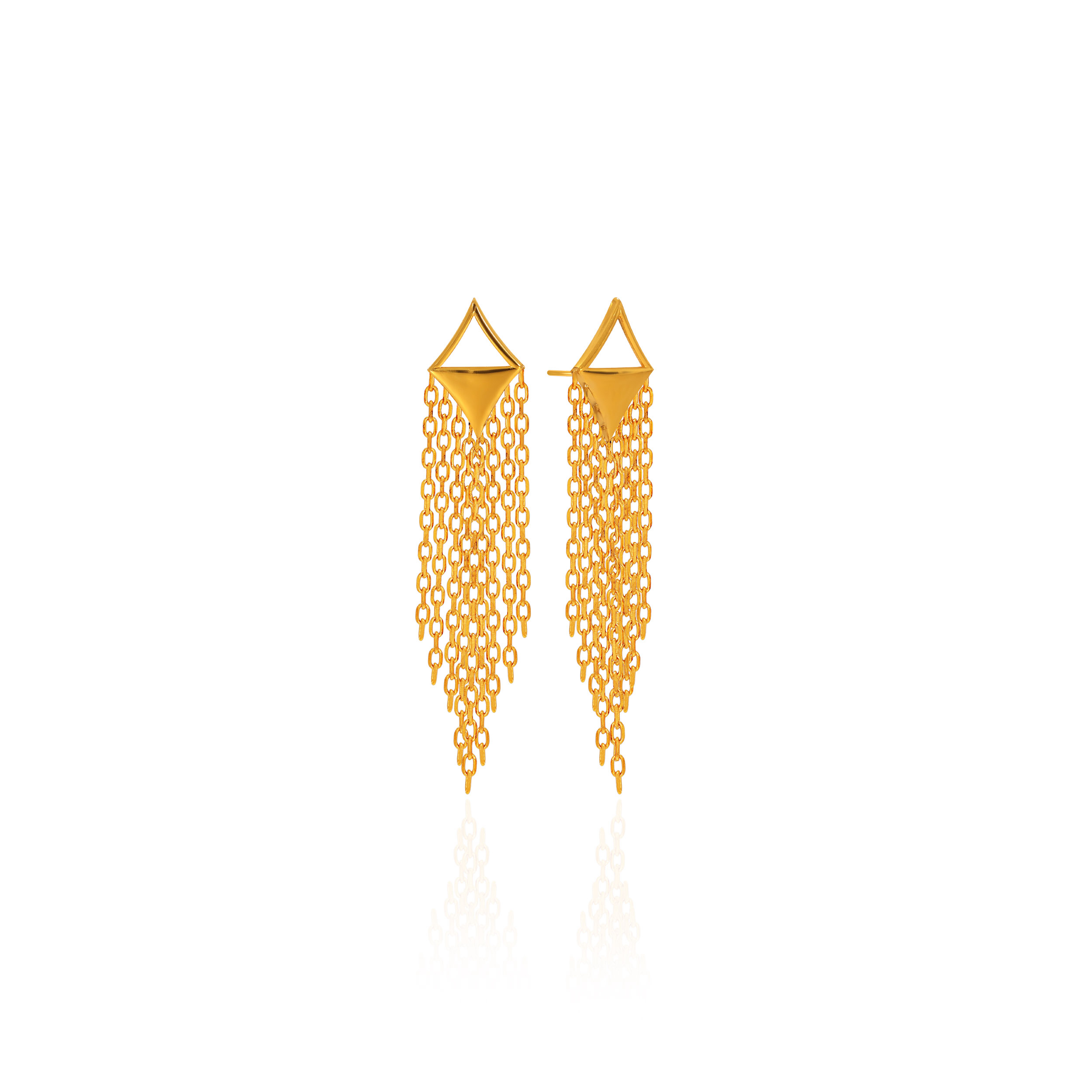 Elegant Movement Long Gold Earrings - Senco Gold and Diamonds