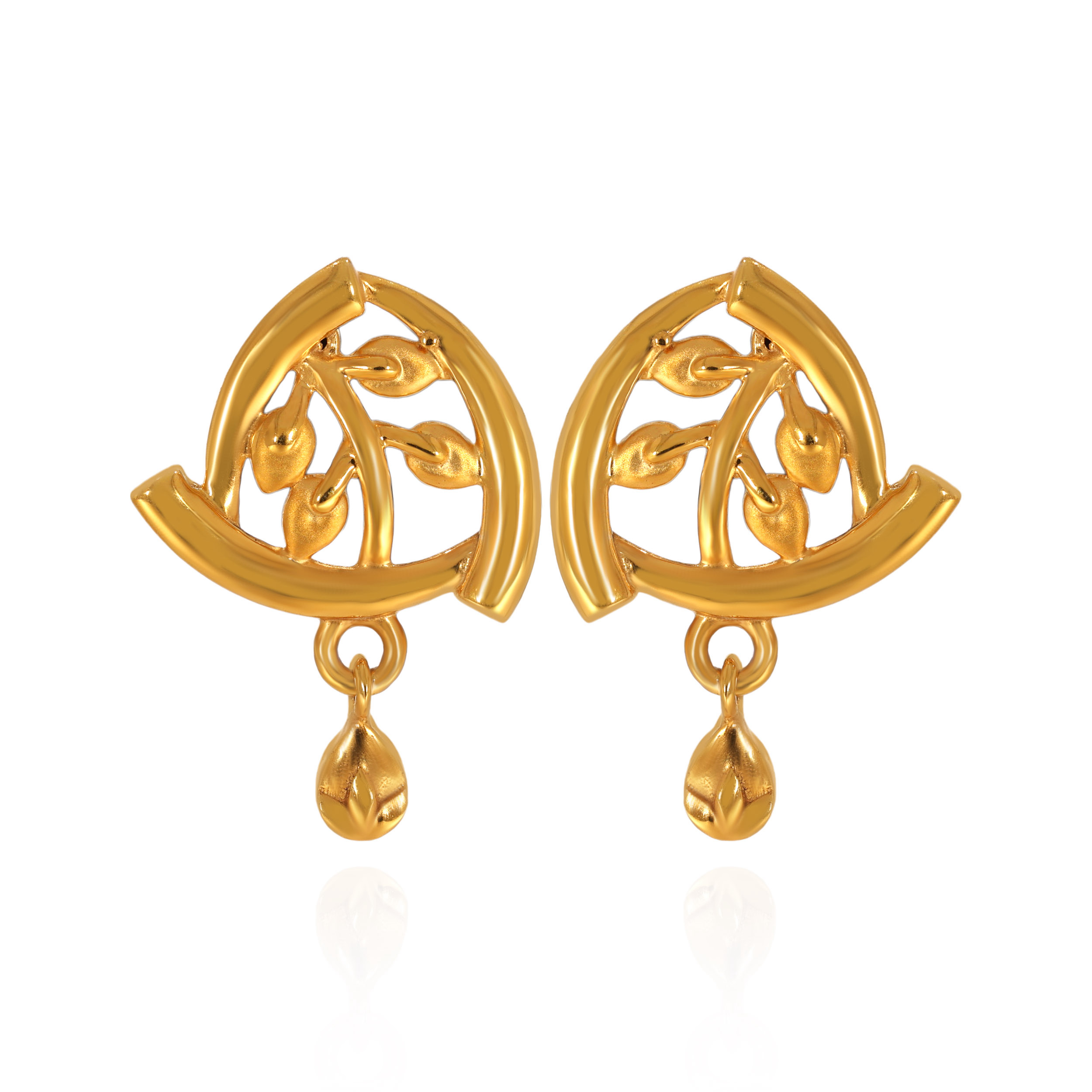 Bloom Verse Gold Drop Earrings - Senco Gold and Diamonds