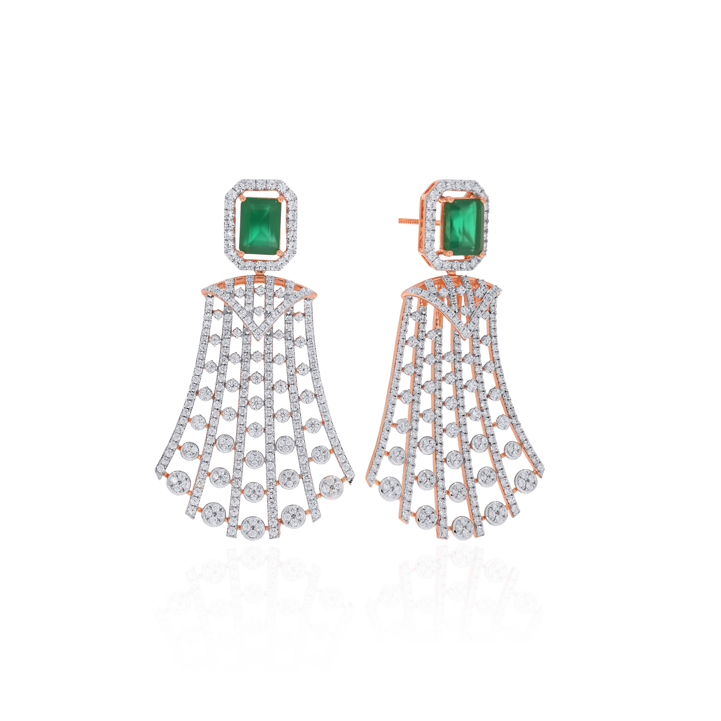 14K Rose Gold Diamond Drop Earrings-DTGN-D000781230 - Senco Gold and Diamonds