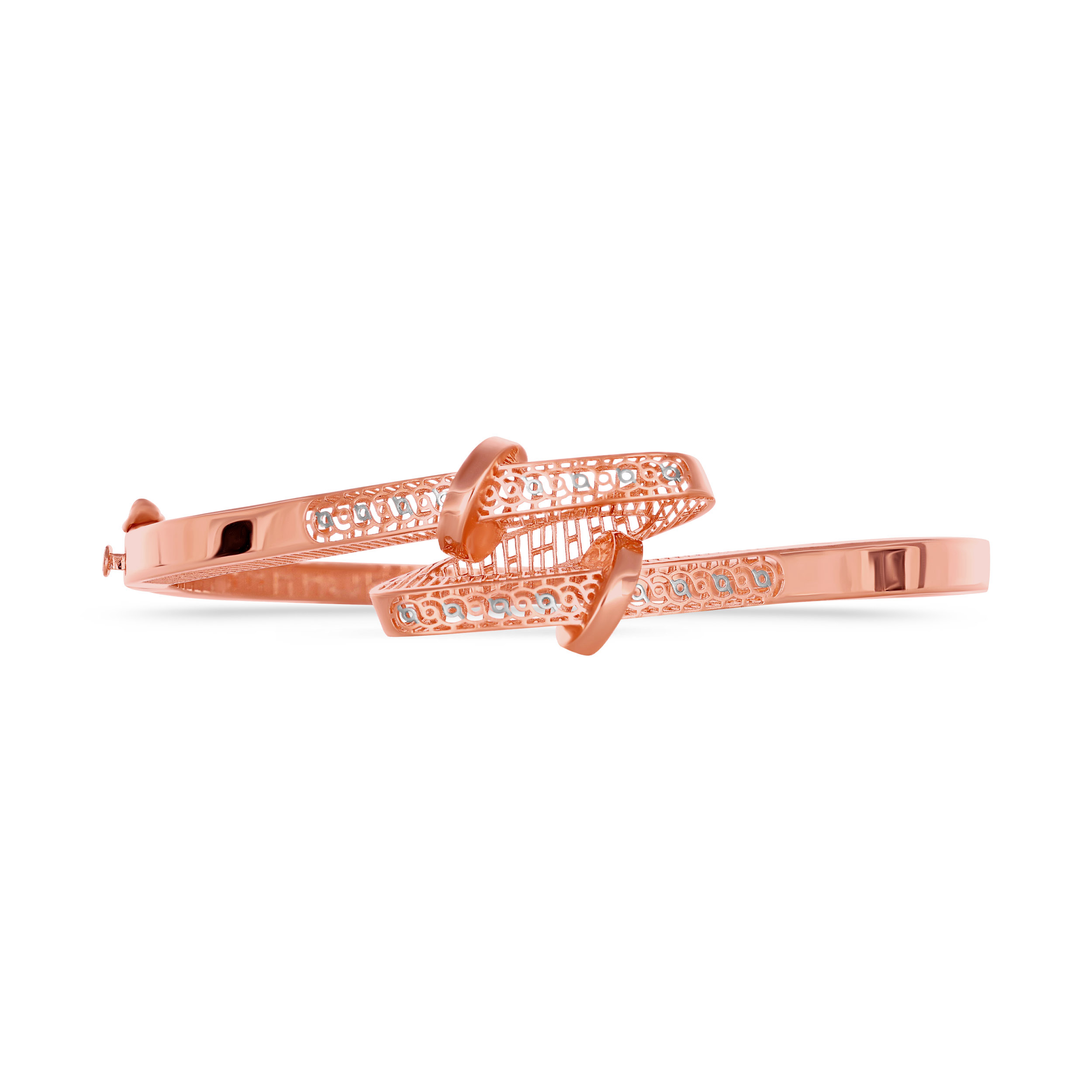 Rose Knot Statement Gold Chur Bangle - Senco Gold and Diamonds