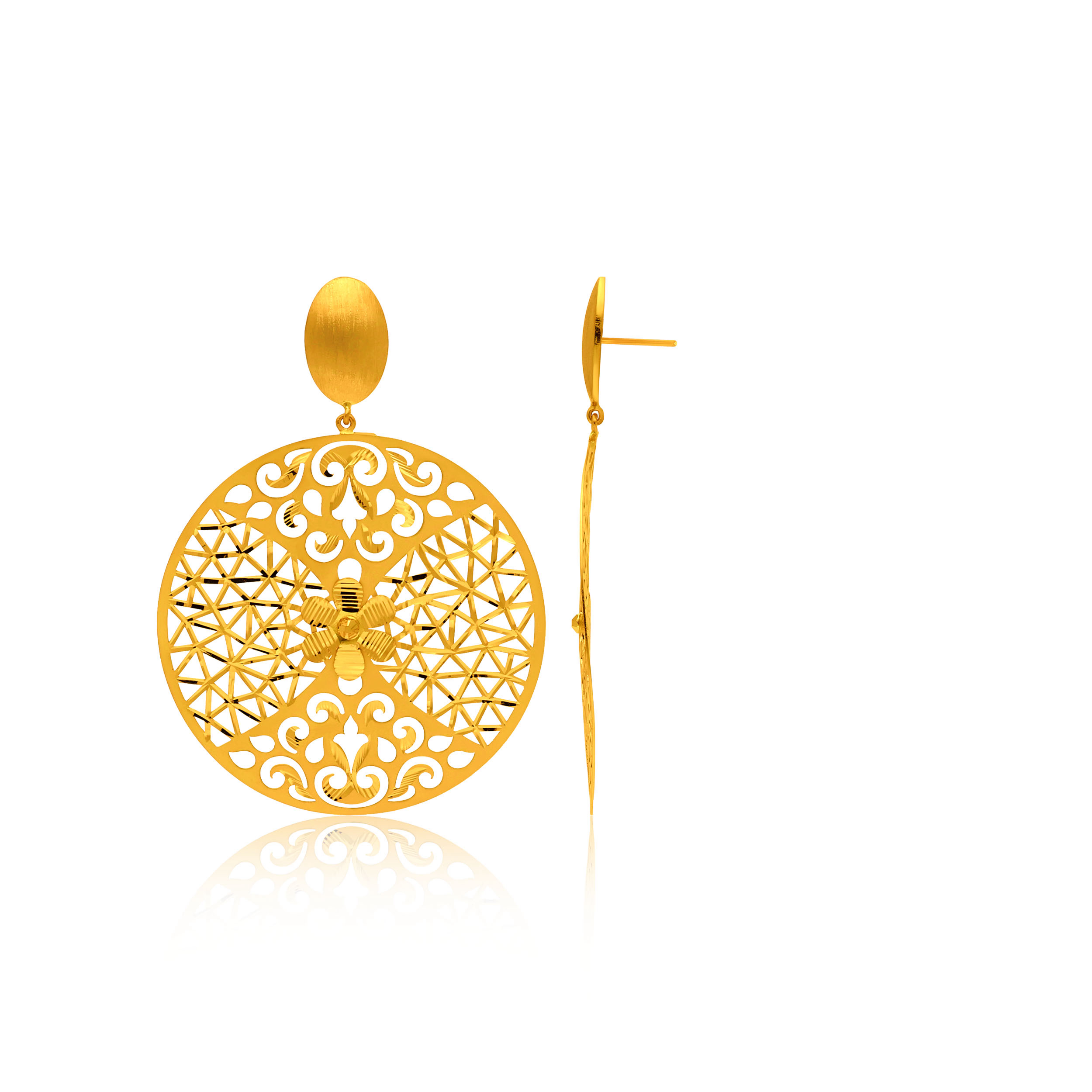 22K Yellow Gold Dangler Earrings-GP-SAD0004910 - Senco Gold and Diamonds