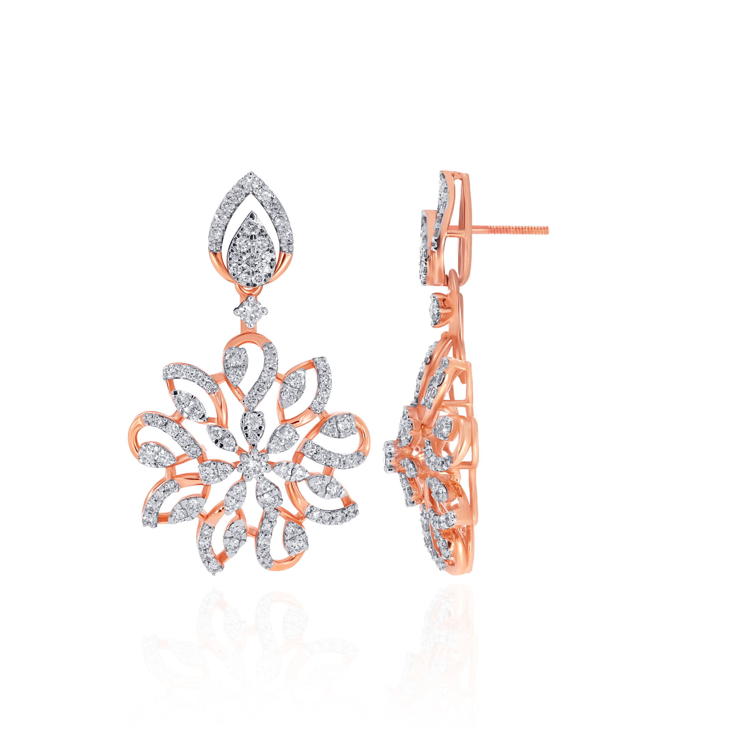 Rosabella Floral Diamond Earrings - Senco Gold and Diamonds