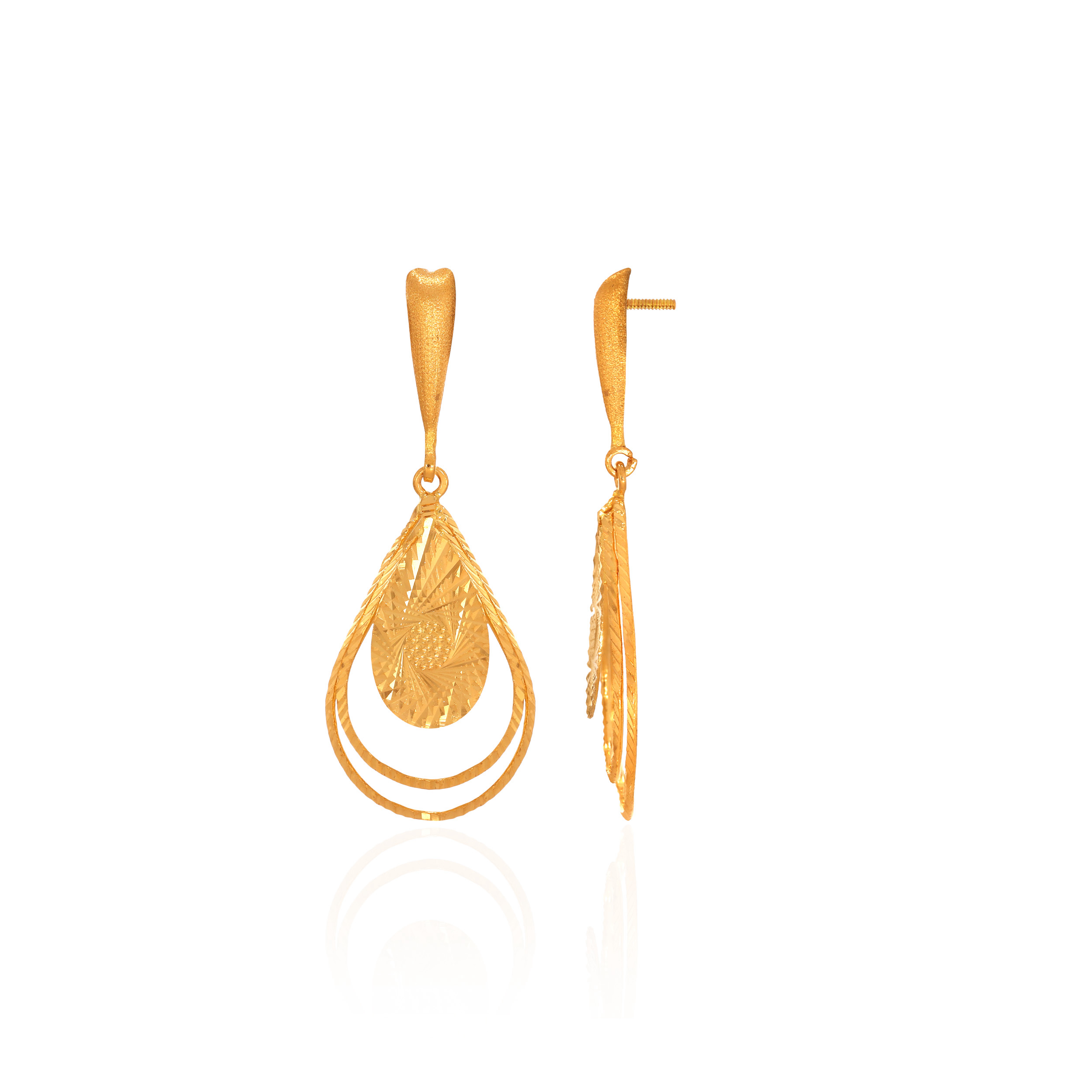 Dewdrop Sway Gold Drop Earrings - Senco Gold and Diamonds