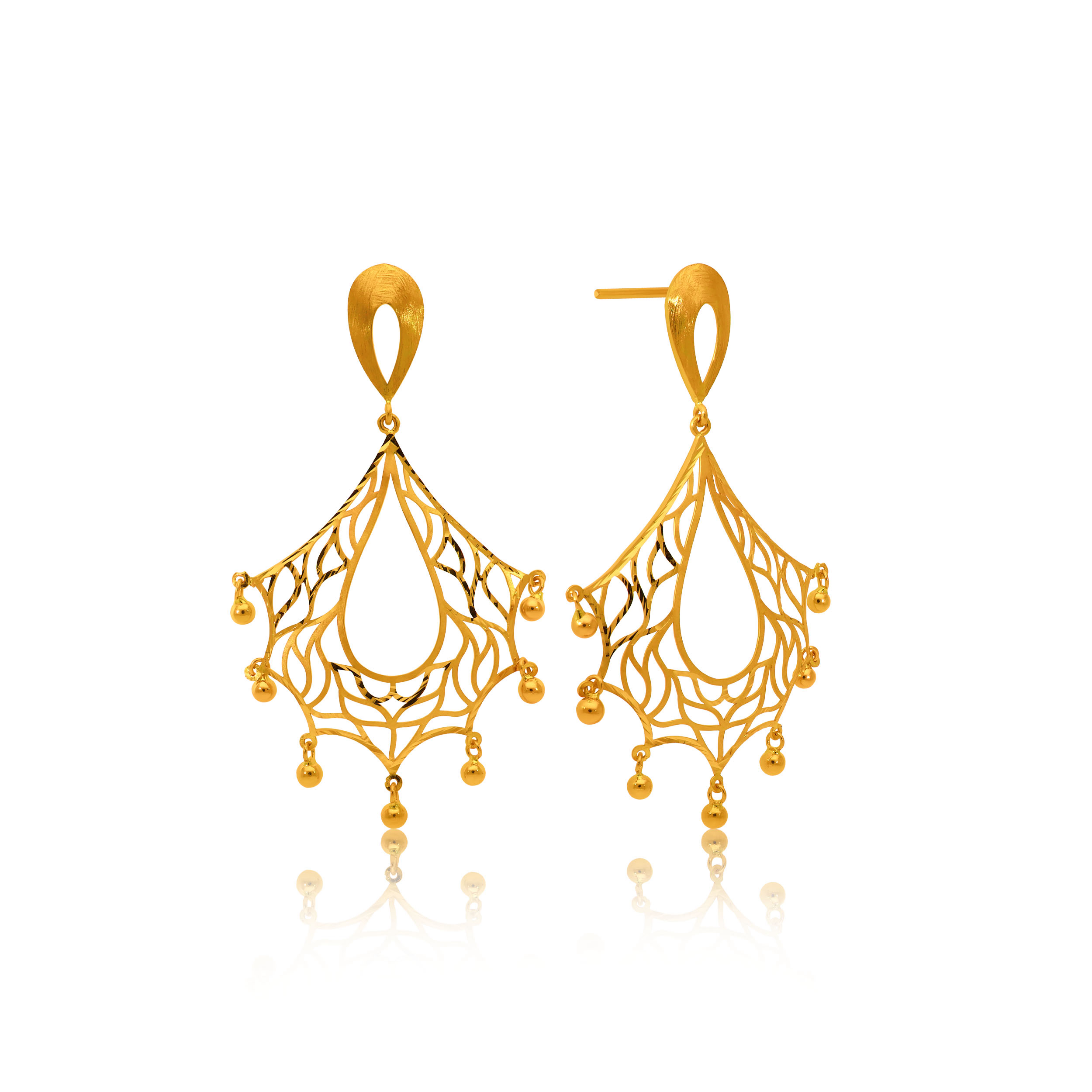 22K Yellow Gold Drop Earrings-GP-SAD0005623 - Senco Gold and Diamonds