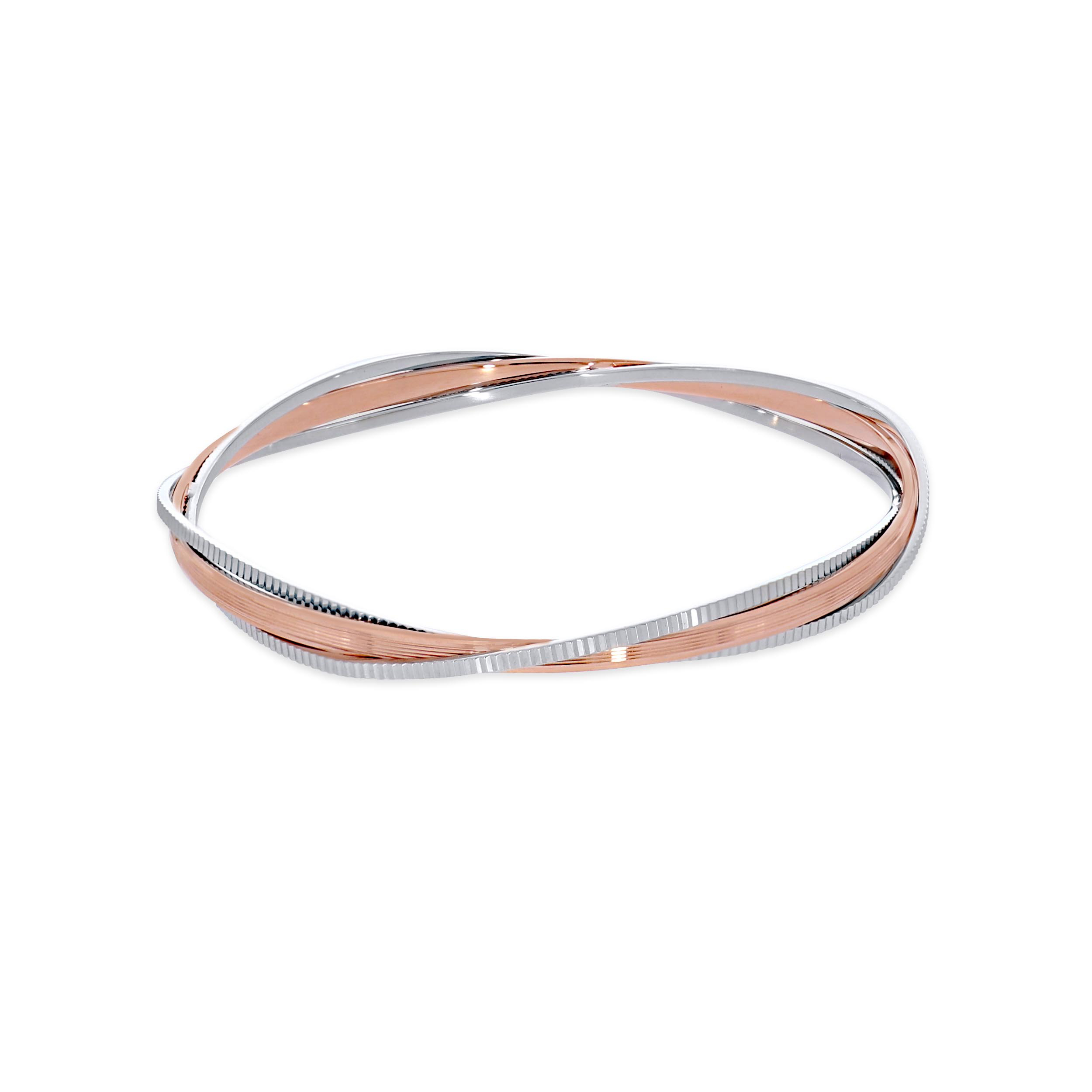 Trio Overlap Platinum Bangle - Senco Gold and Diamonds