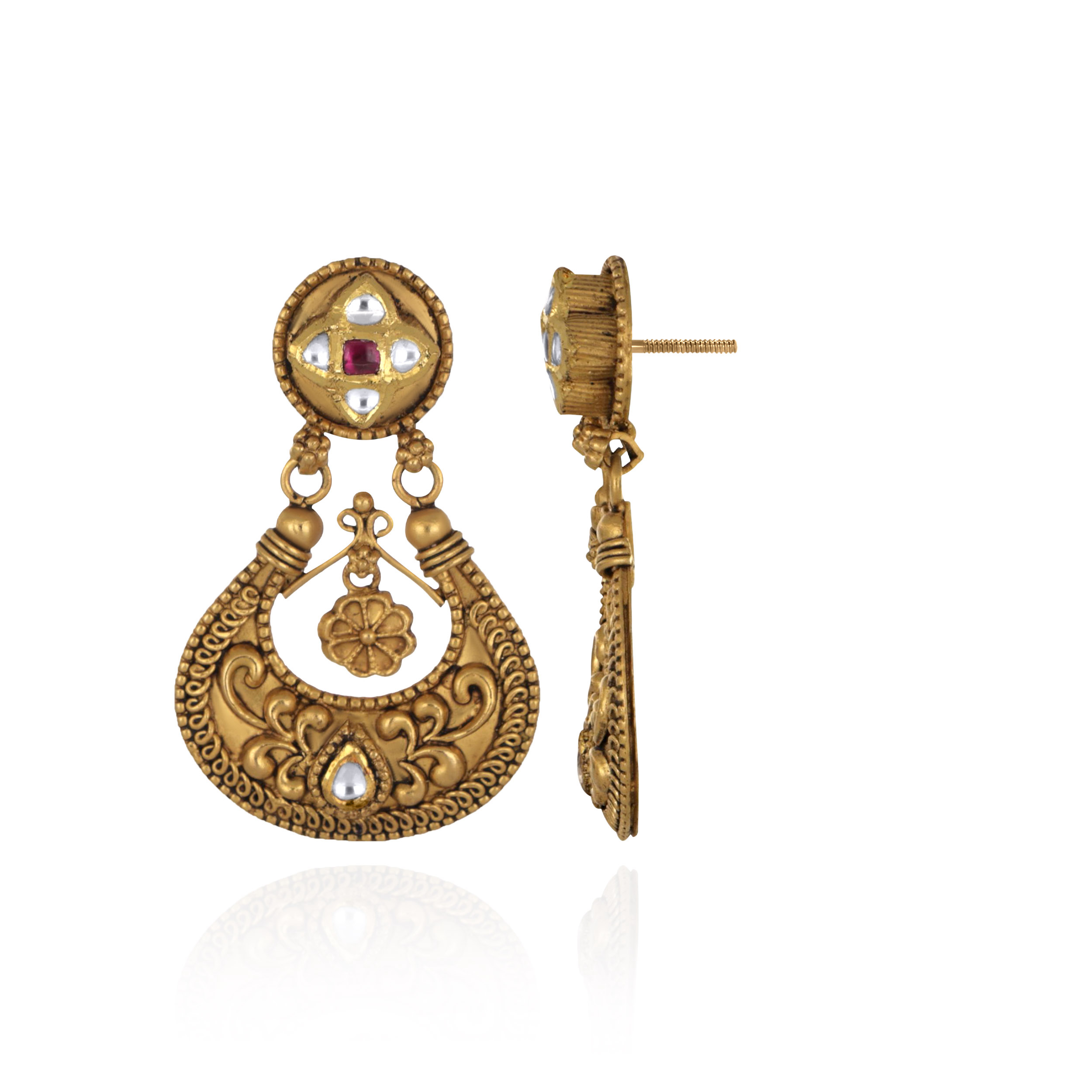 Antiqua Luminance Gold Earrings - Senco Gold and Diamonds
