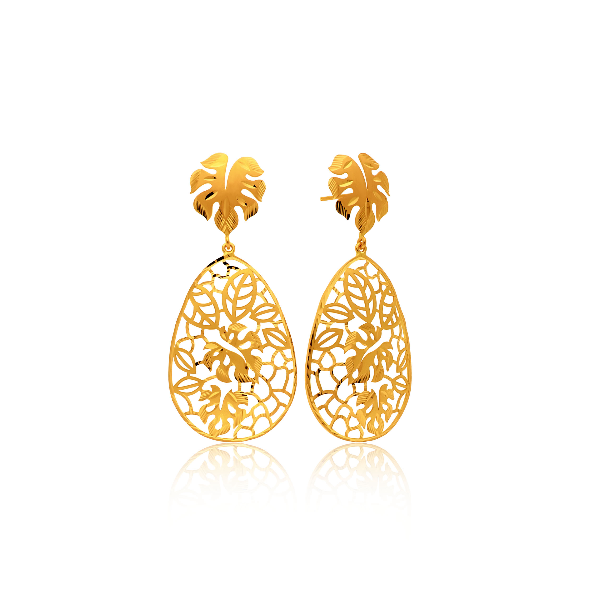 22K Yellow Gold Drop Earrings-GP-SAD0005214 - Senco Gold and Diamonds
