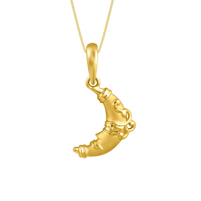 Moony Deco Gold Pendant - Senco Gold and Diamonds